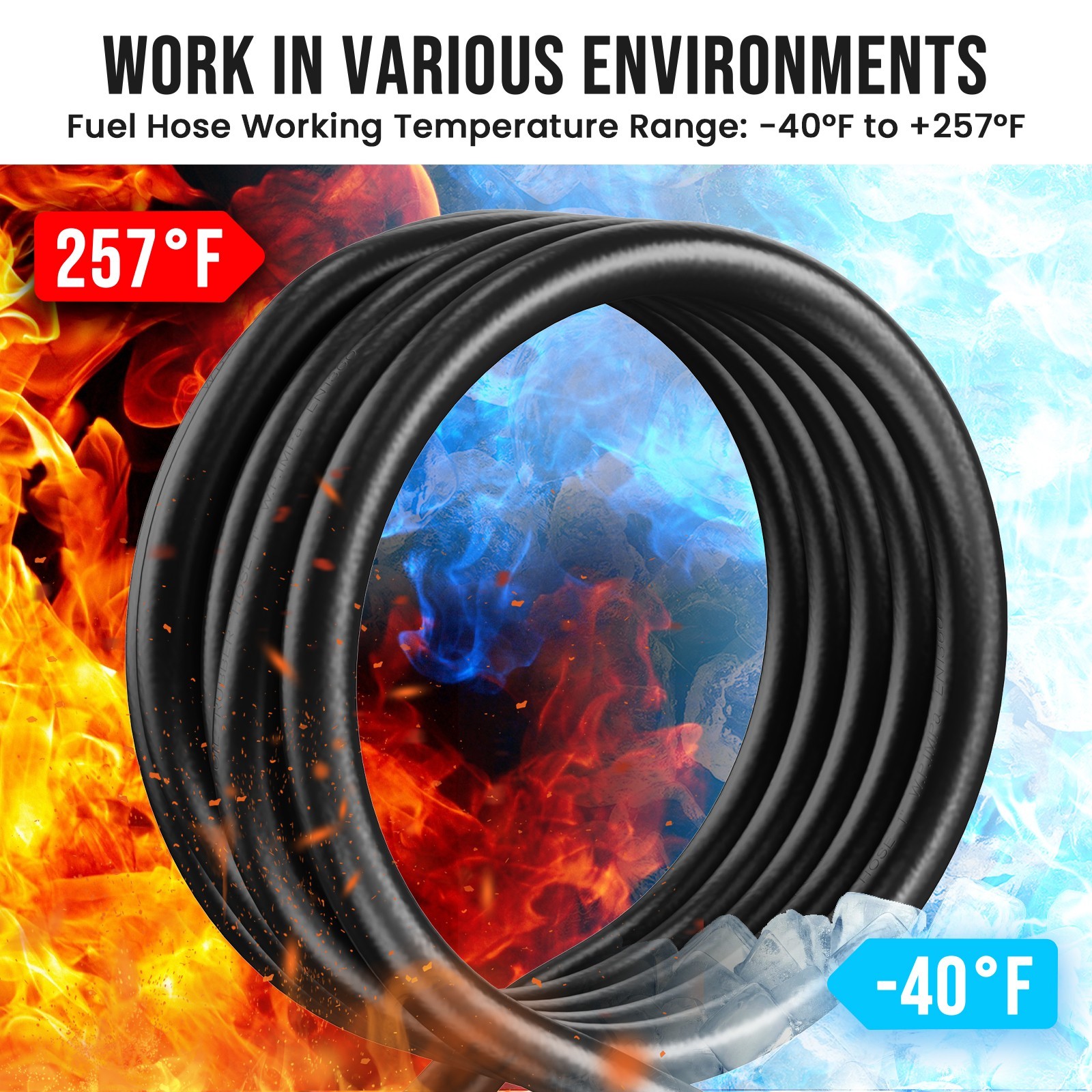 3/4″ x 20ft Diesel Fuel Hosewith Carbon Steel Male NPT Fittings Farm Fuel Hose