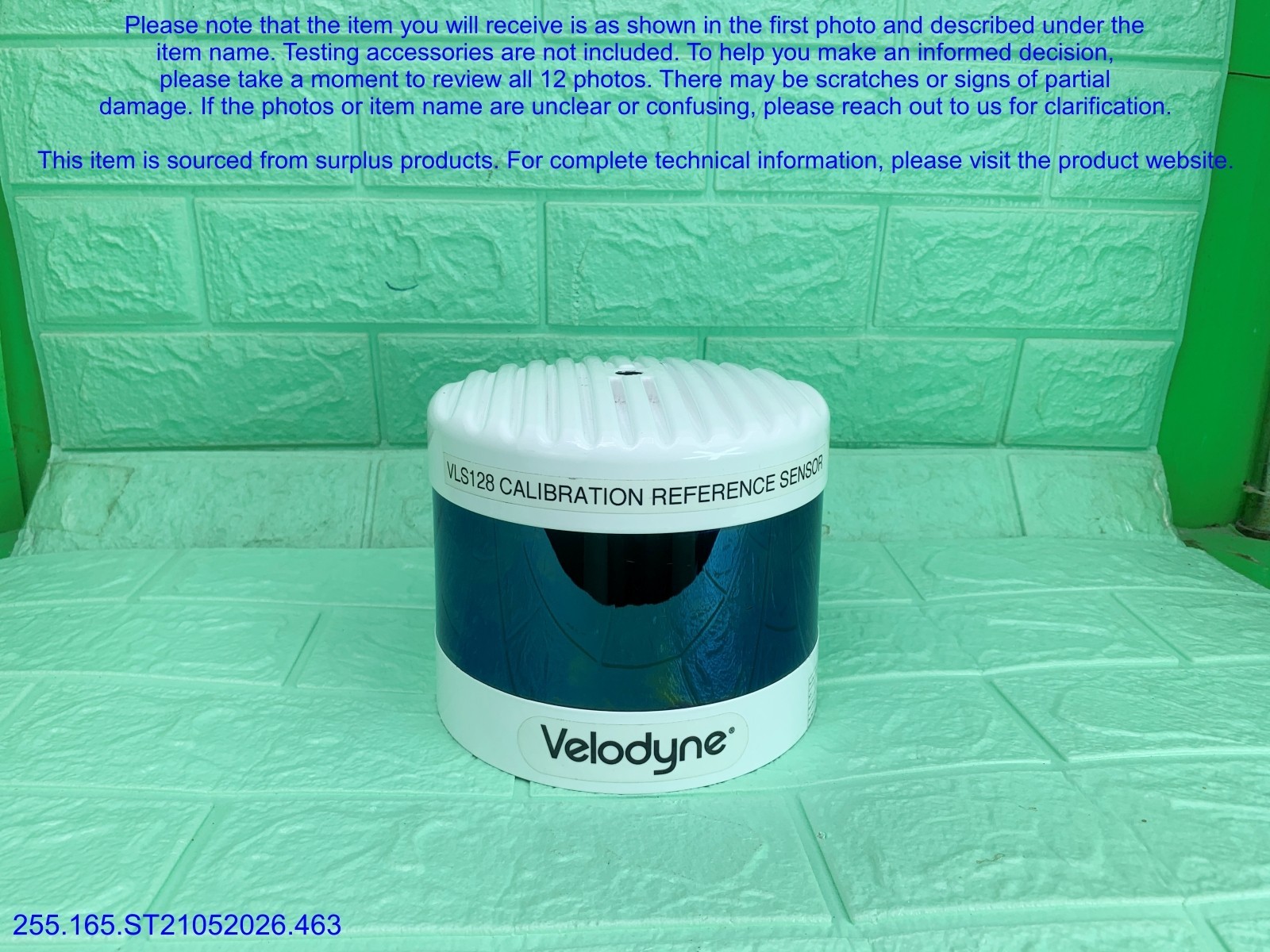 Velodyne VLS-128 LiDAR Sensor MISSING cables as in photos, sn:0025, DHL