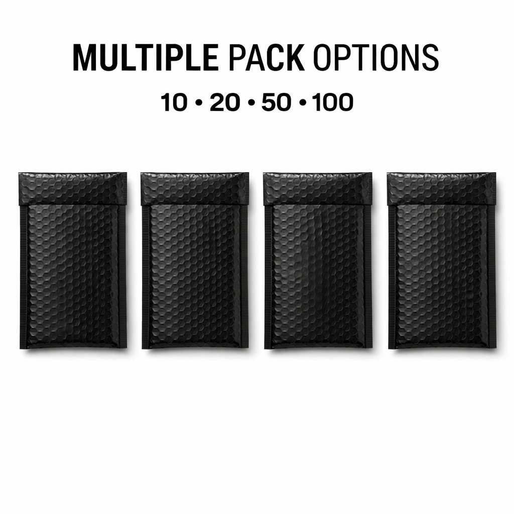 Wholesale 1000 Black Poly Bubble Mailers #000 4×8 Tear & Water Resistant