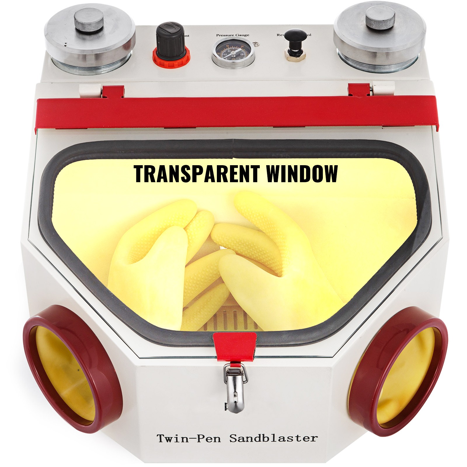 Dental Twin-pen Double Pen Sand Blaster Sandblaster Unit w/LED Bulb 2 Tanks