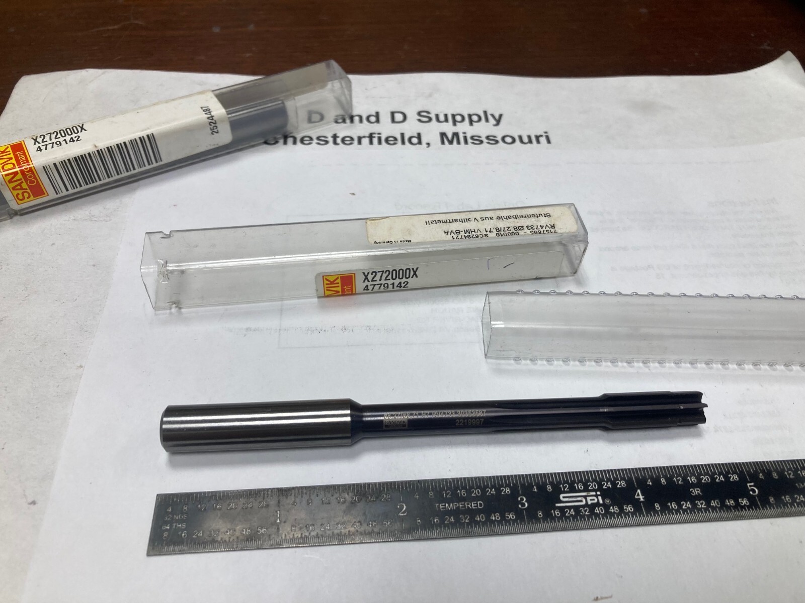 SANDVIK X272000X, Carbide 6-Flute Coolant Step Reamer, 8.27mm / 8.71mm VHM-BVA