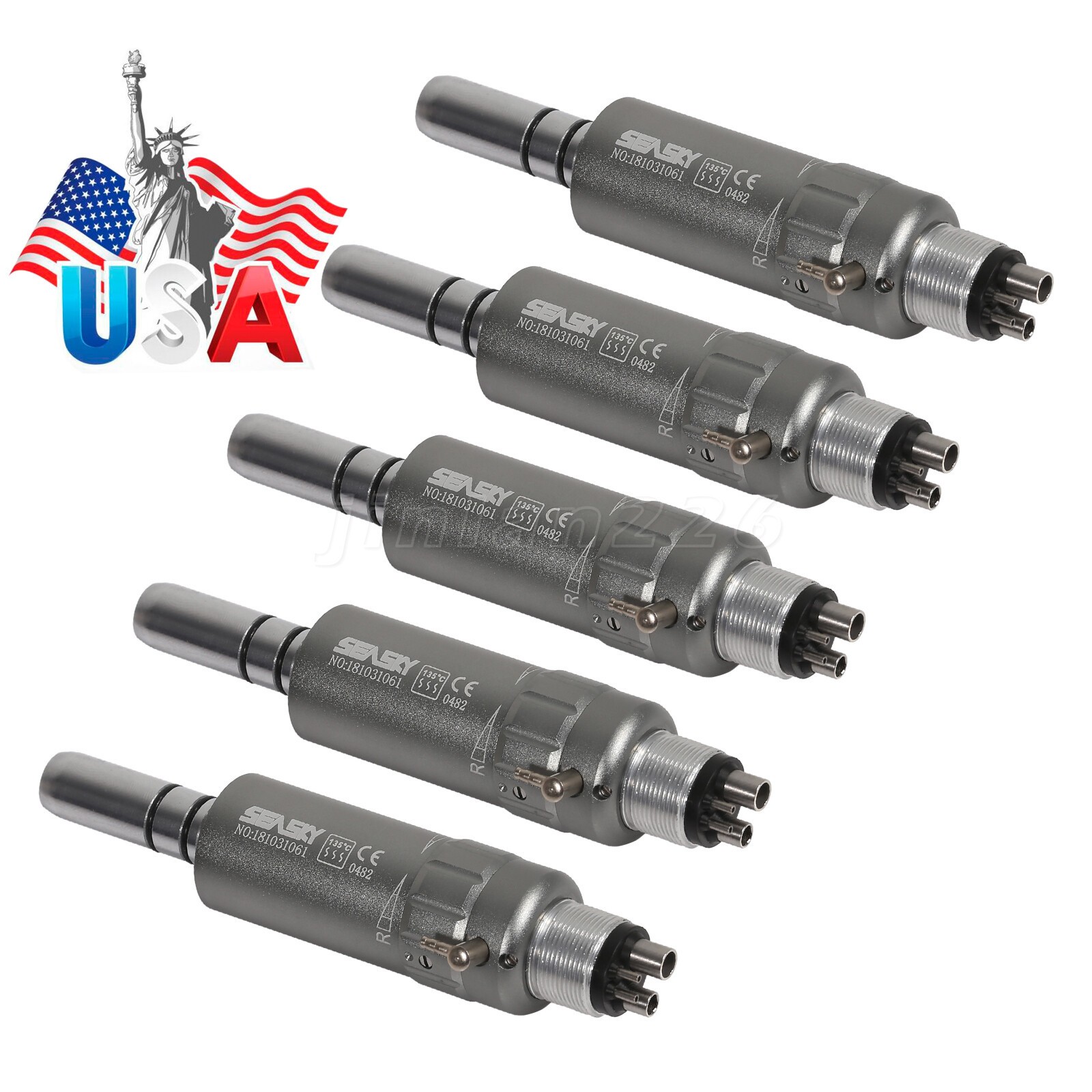 1-5 NSK Style Dental Air Motor 4 Hole Handpiece E-type 4holes Slow Low Speed led
