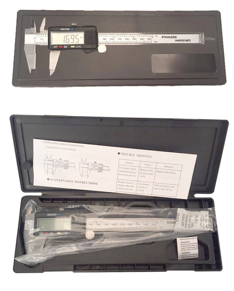 Digital Caliper 6″ 150mm Micrometer LCD Gauge Vernier Measuring Ruler Black
