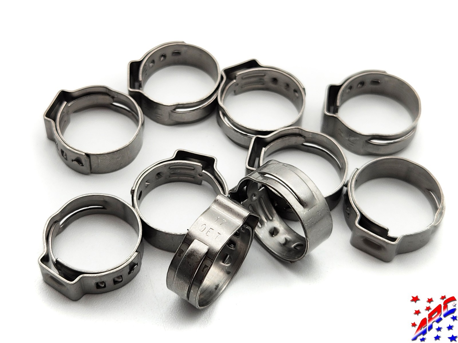 10pcs. Oetiker Stepless Ear Clamp 7mm Width 14.5-17.0mm 0.571-0.669in. 16700017