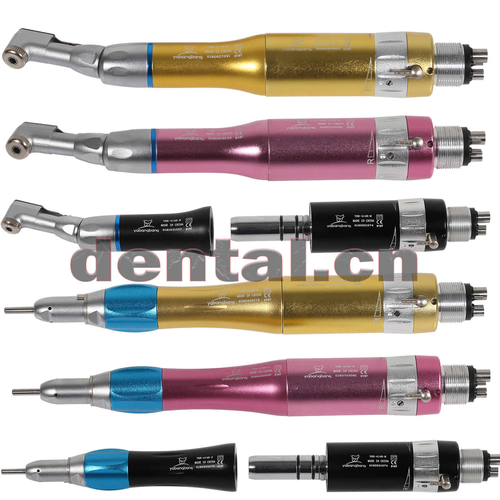NSK Style Dental Slow Low Speed Contra Angle Straight Air Motor Handpiece 4 Hole