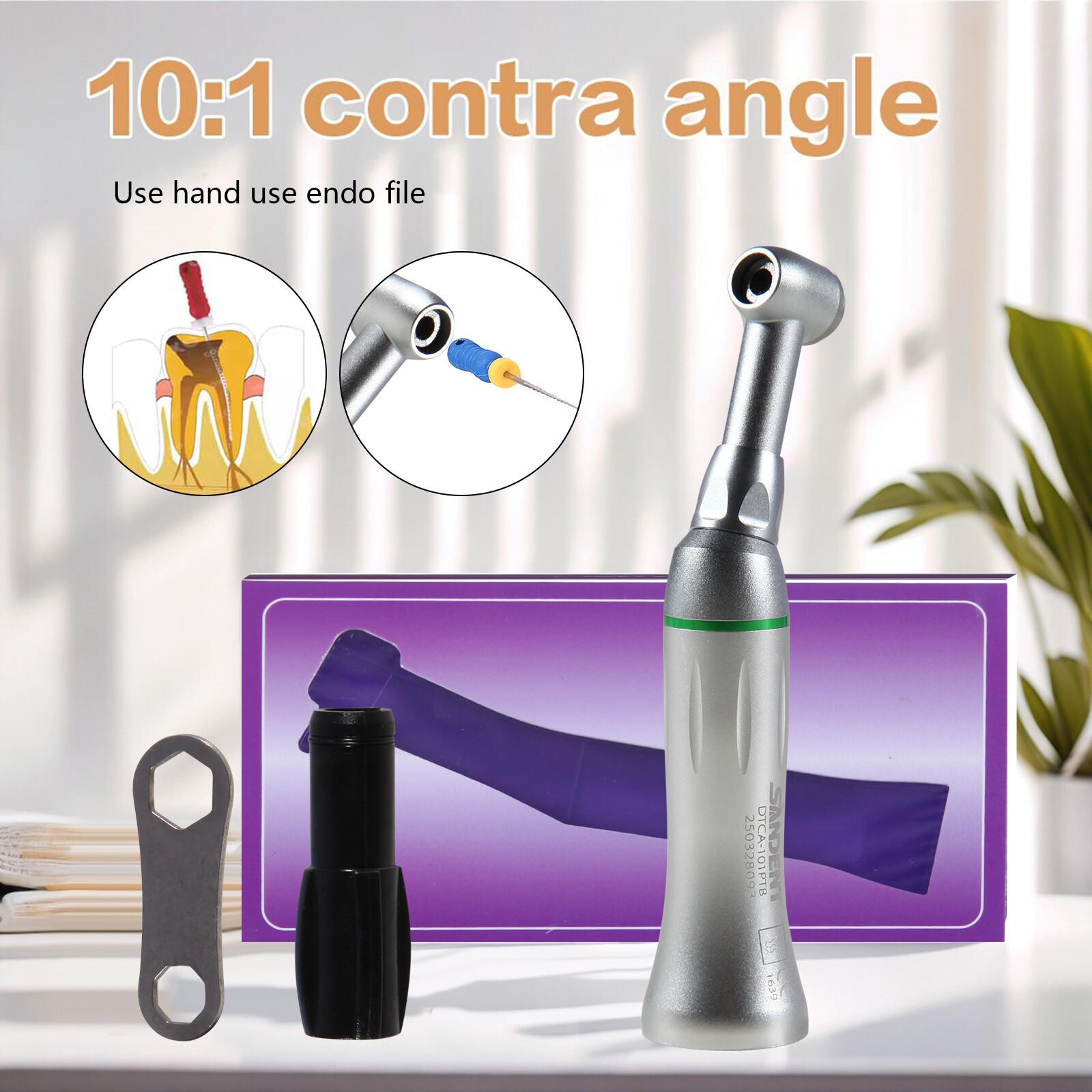 Dental Endo Reciprocating Handpiece 10:1 Contra Angle Endodontic 90° M4 NSK