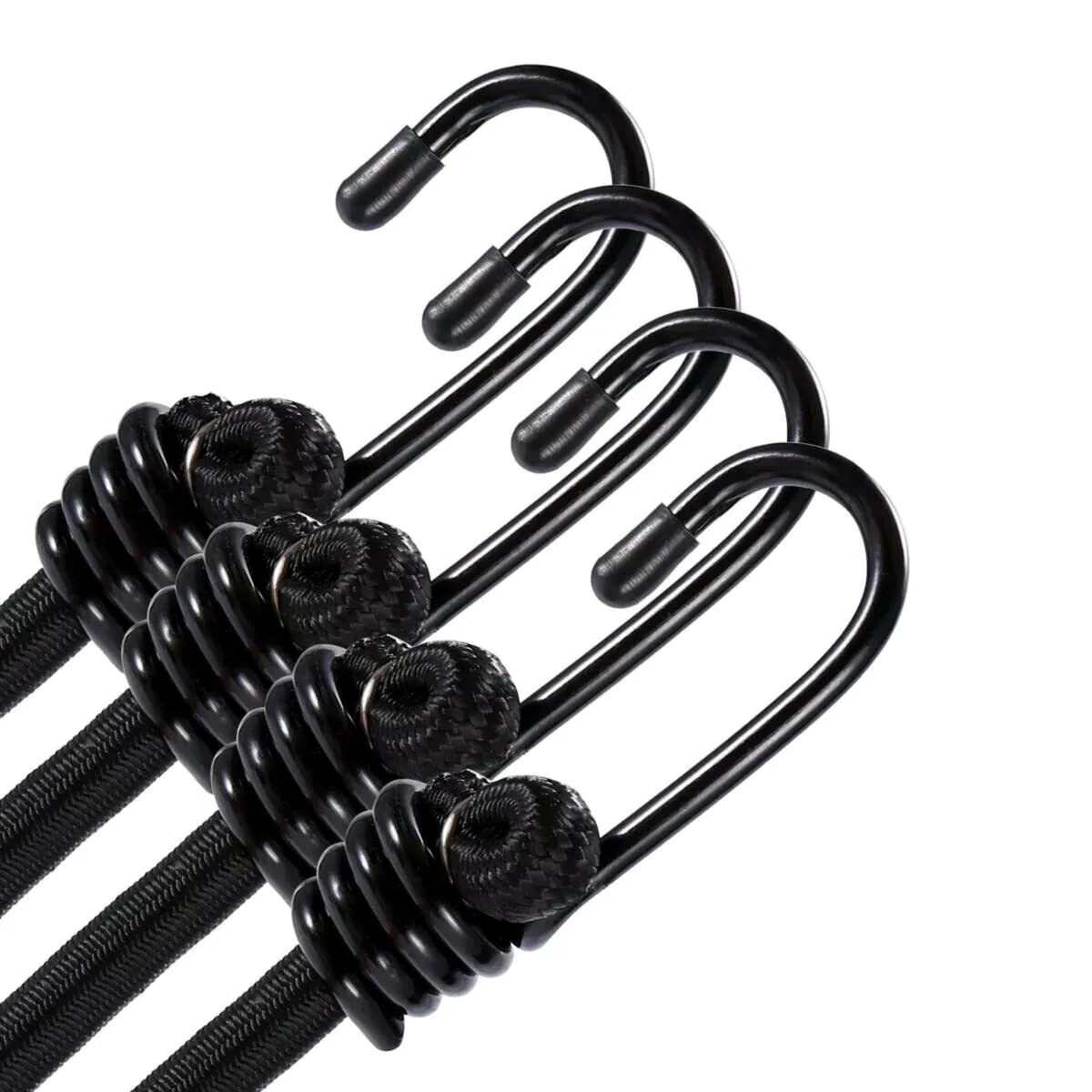 8mm HEAVY DUTY BLACK MARINE GRADE BUNGEE CORD Tarp Tie Down Strap 12-20-30-40″
