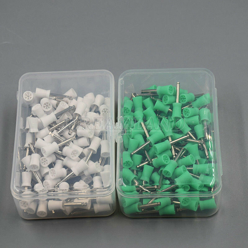 100Pcs Dental Rubber Prophy Teeth Polish Polishing Cups Latch Type Brushes USA