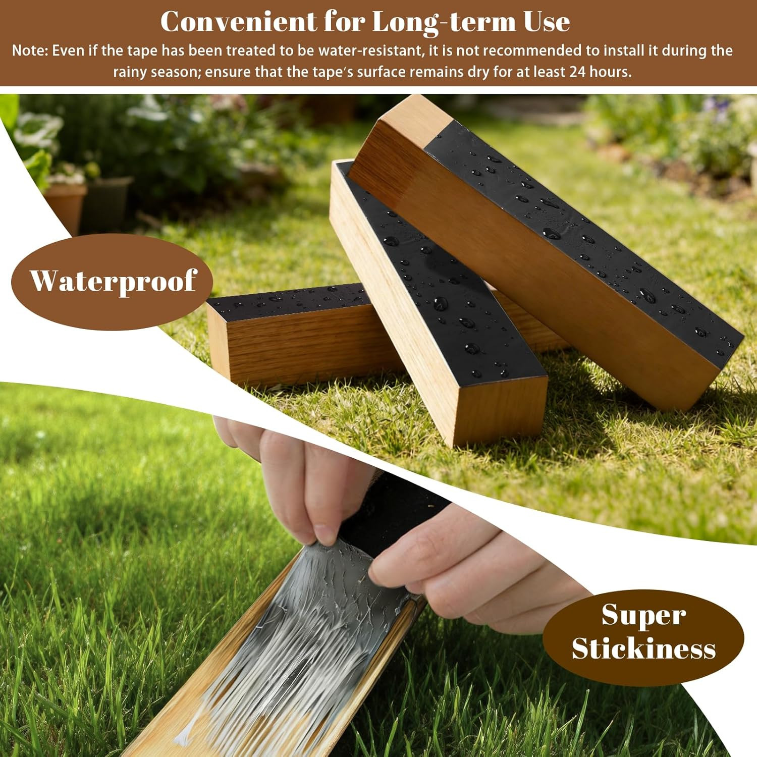 Joist Tape for Decking 2” X 50′- 6 Rolls, Waterproof Butyl Deck Tapes 2 Inch, W