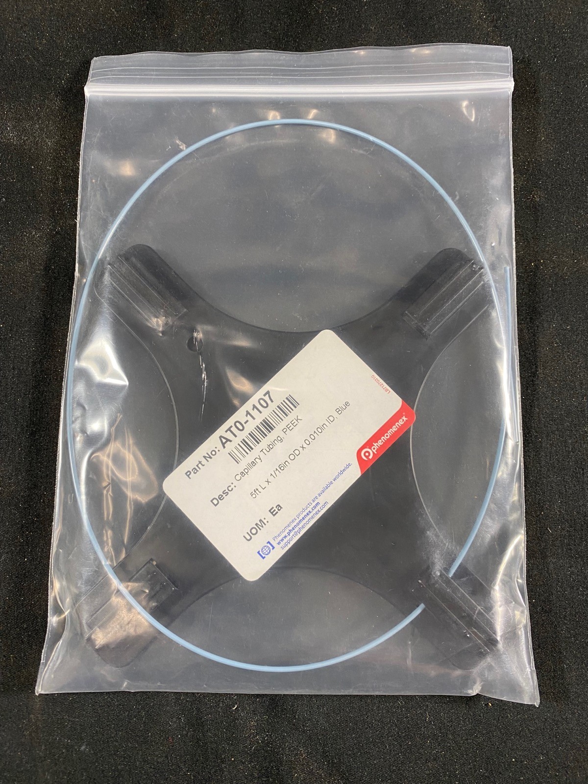 PHENOMENEX Capillary Tubing PEEK 18in L x 1/16in OD x 0.010in ID Blue AT0-1107