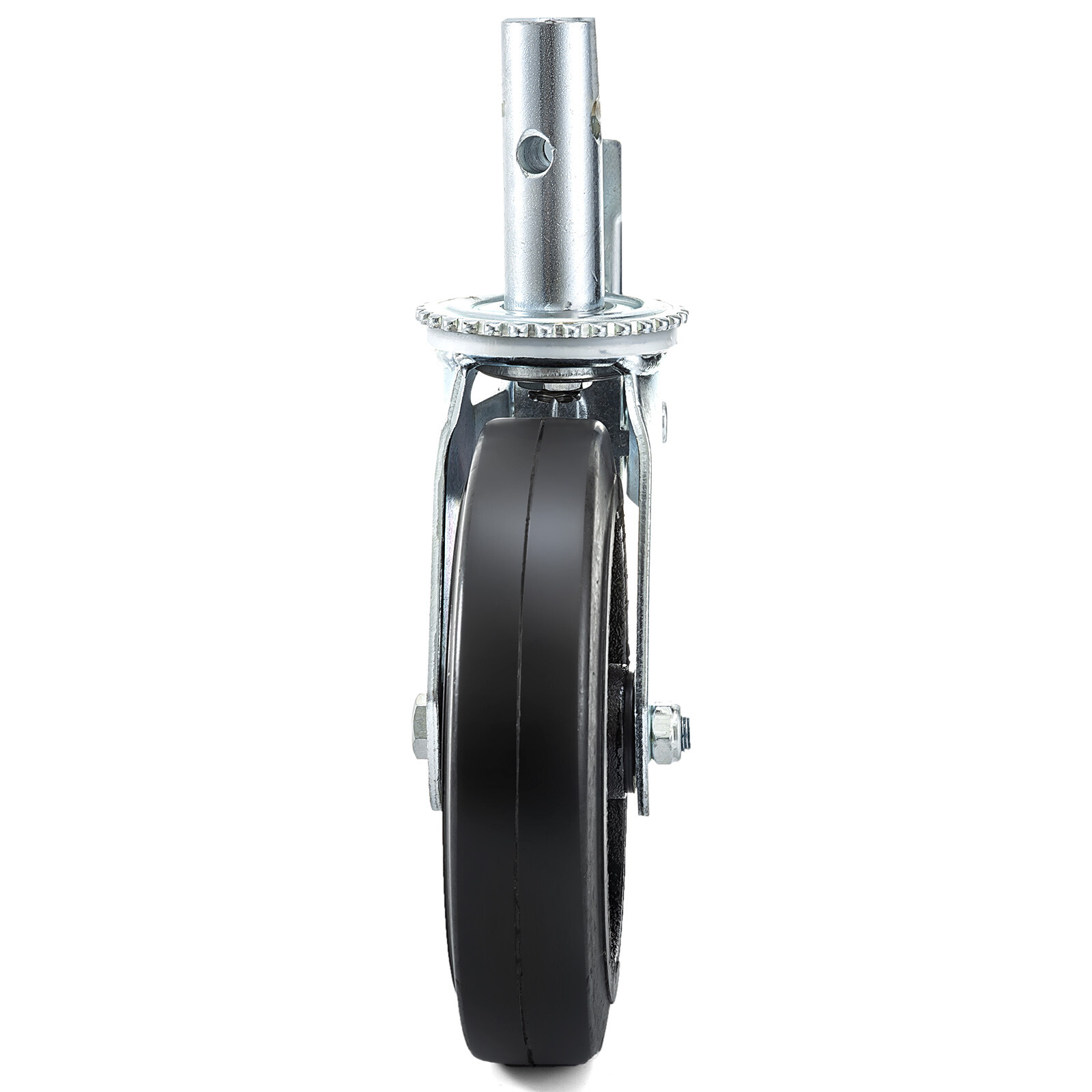 4PCS Scaffolding Caster 8″ x 2″ Black Wheels w/ Locking Brakes 1-3/8″ 4400LBS