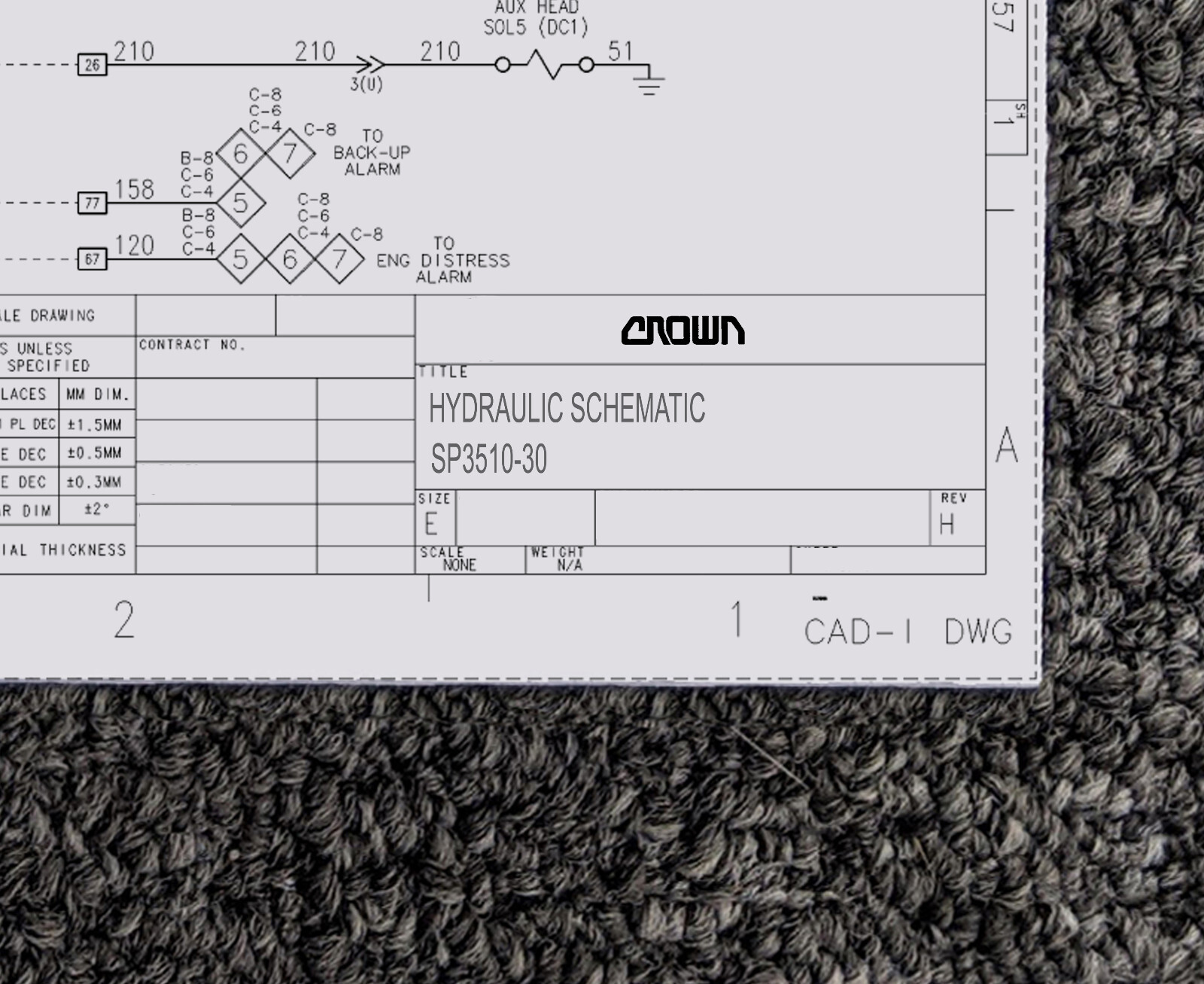 Crown SP3510-30 Stock Picker Forklift Hydraulic Schematic Diagram Manual