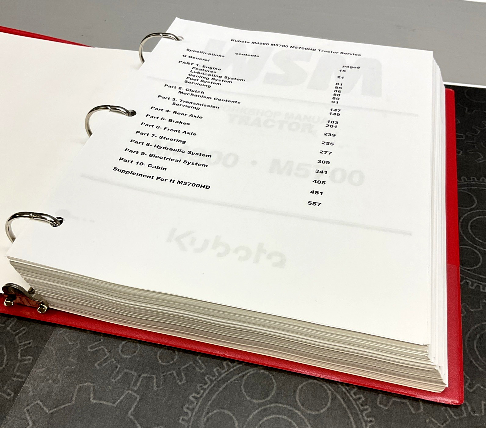 Service Manual for Kubota M4900 M5700 M5700HD Tractor Repair Shop Workshop Book