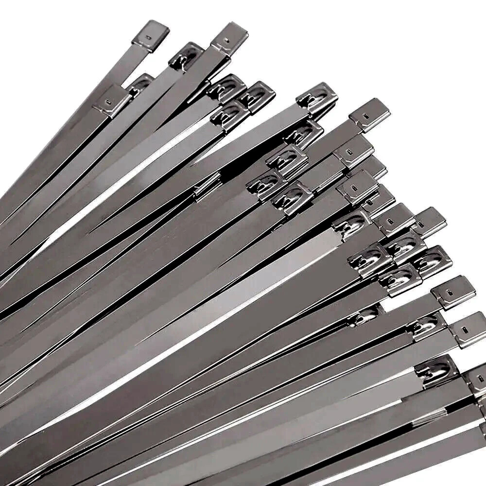 Metal Zip Ties 304 Stainless Steel Heavy Duty Cable 198-400lb 8″ 12″ 18 24″ 36″