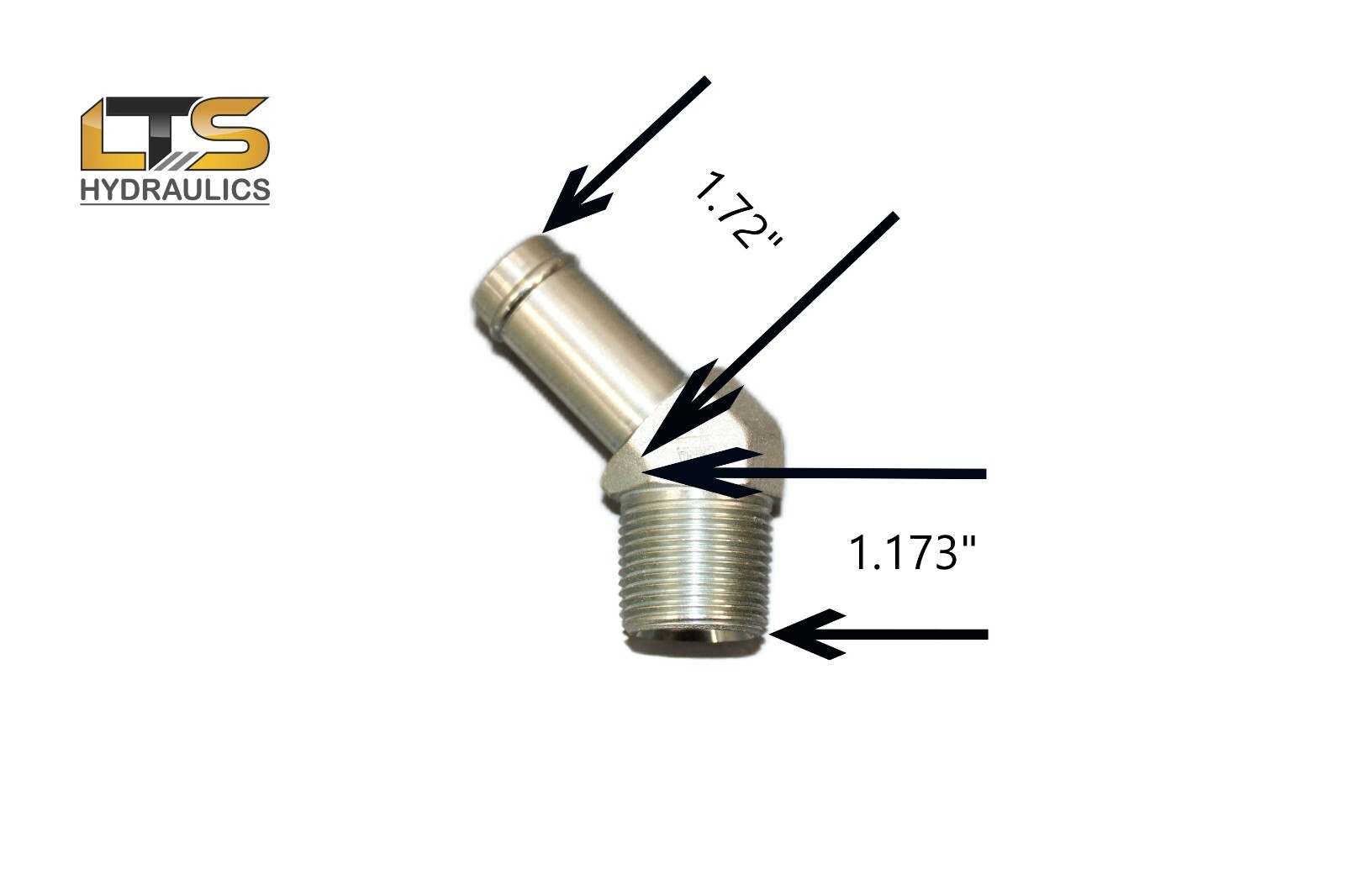 1/2″ Beaded Hose Barb x 1/2″ Male Pipe NPT 45° Steel Adapter 4503-08-08