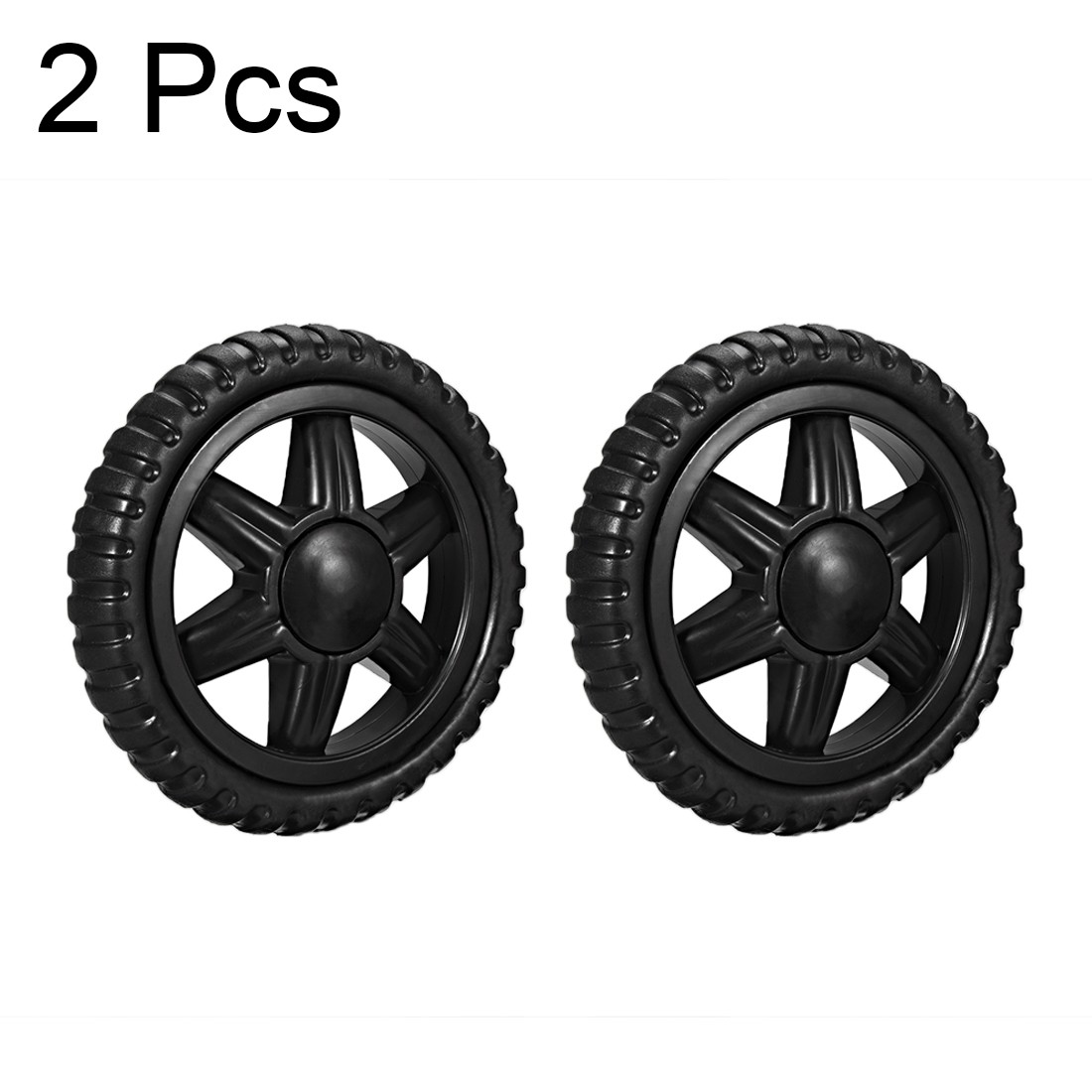 2Pcs 5″ Shopping Cart Wheel Replacement for Luggage Cart Caster Rubber Black