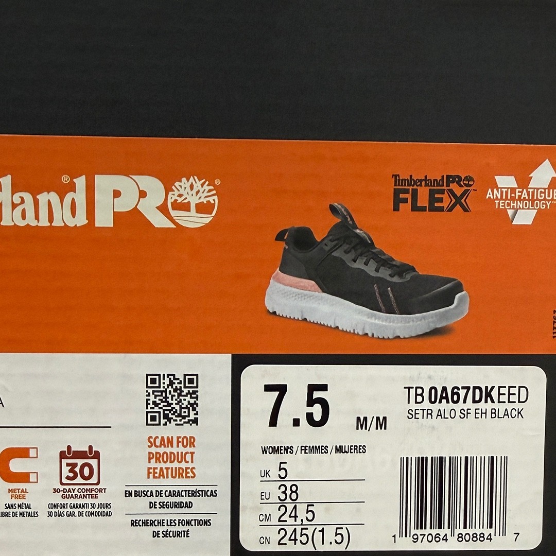 Timberland PRO Setra Soft Toe Safety Shoes – NEW Womens 7.5 Black – #49005-OF