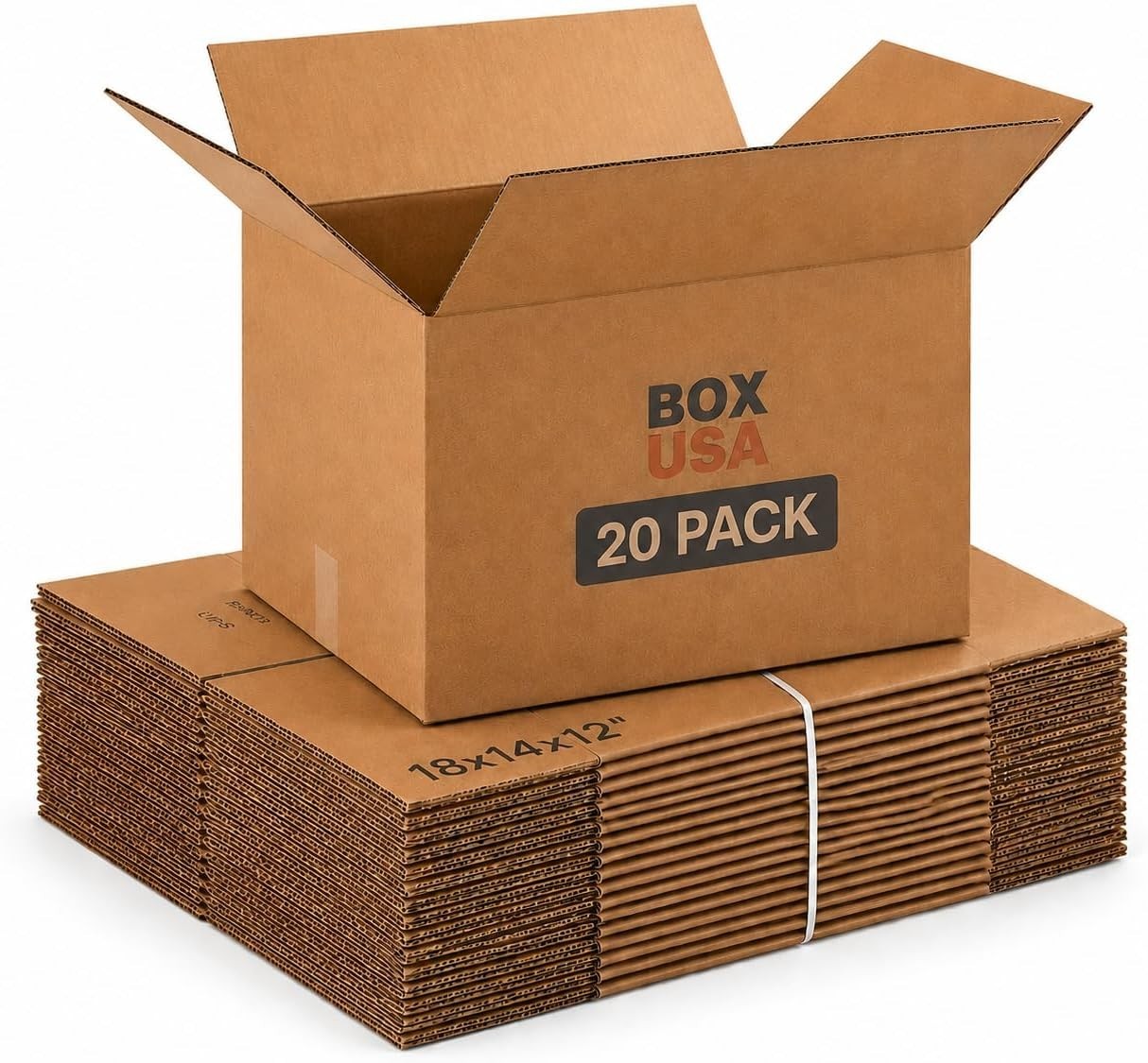 Medium Moving Boxes 18″L x 14″W x 12″H 20-Pack – Corrugated Cardboard Box for…