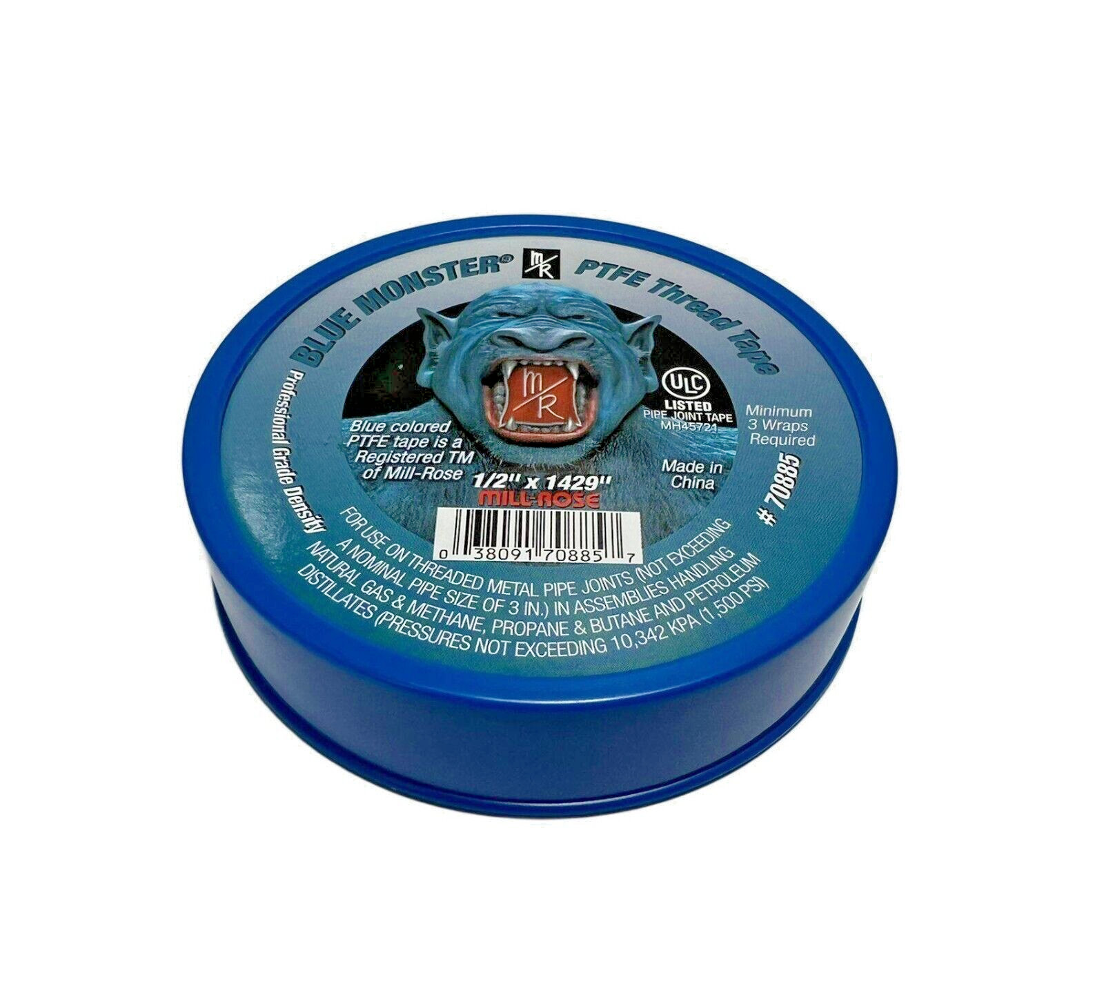Blue Monster 70885 PTFE Teflon Thread Tape 1/2″ x 1429″ (Pack of 3)