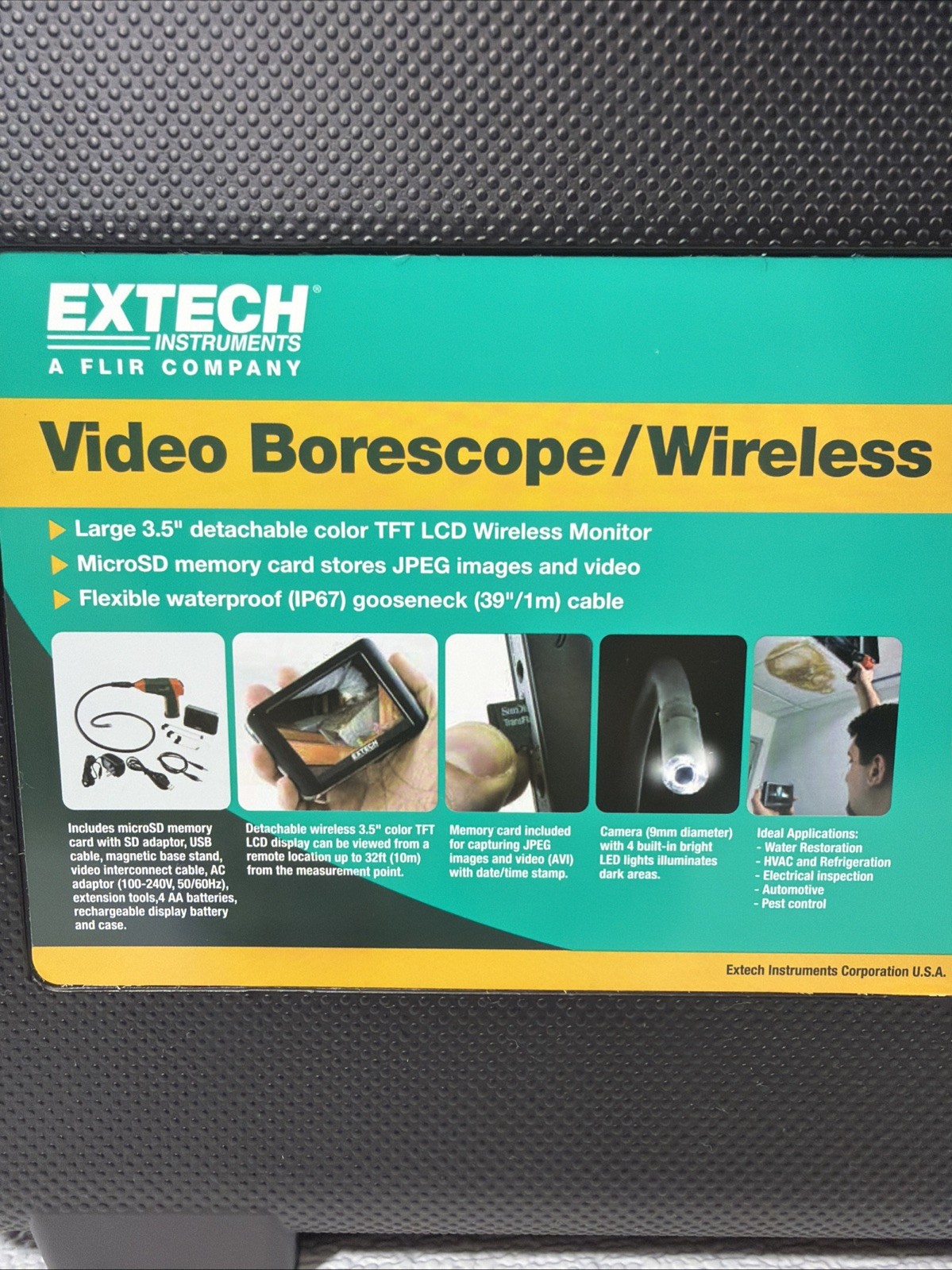 Extech BR250 – Video Borescope / Wireless Inspection Camera With 3 Foot Cable