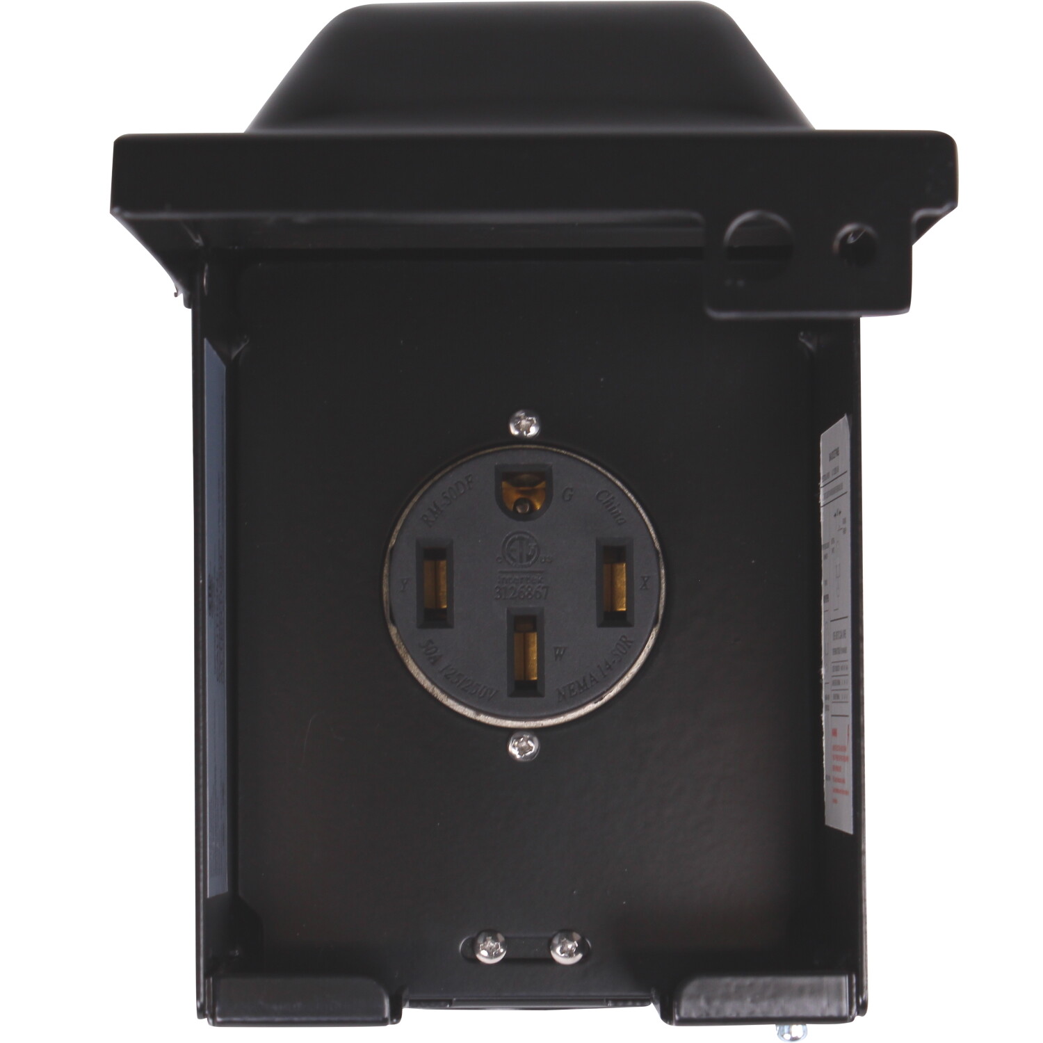 50 Amp RV Hookup Power Outlet Circuit Breaker Receptacle Box Rainproof Enclosure