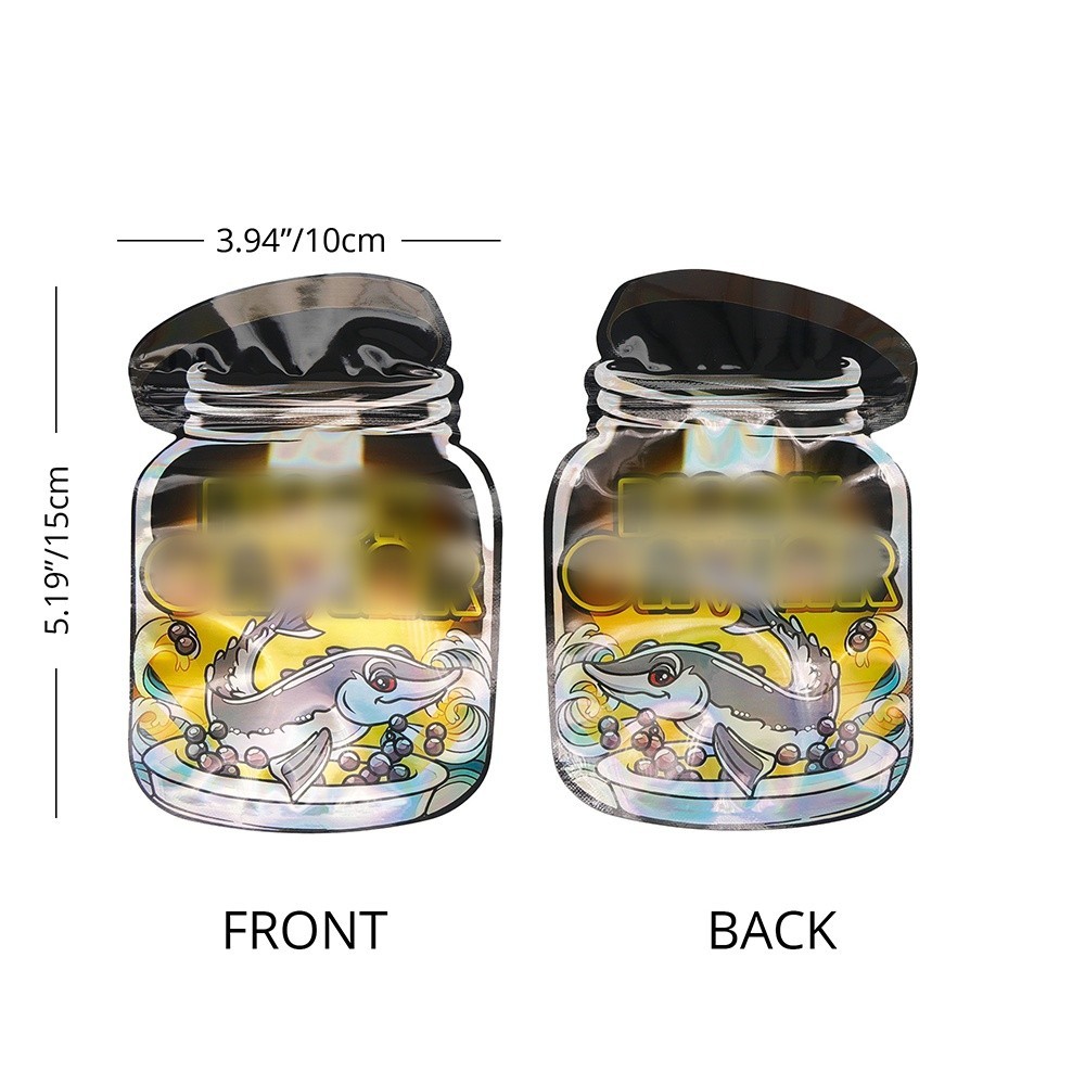 100 pcs Cartoon Shapes Mylar Bags Zip Seal Bags Resealable Candy Baggies 3.5g
