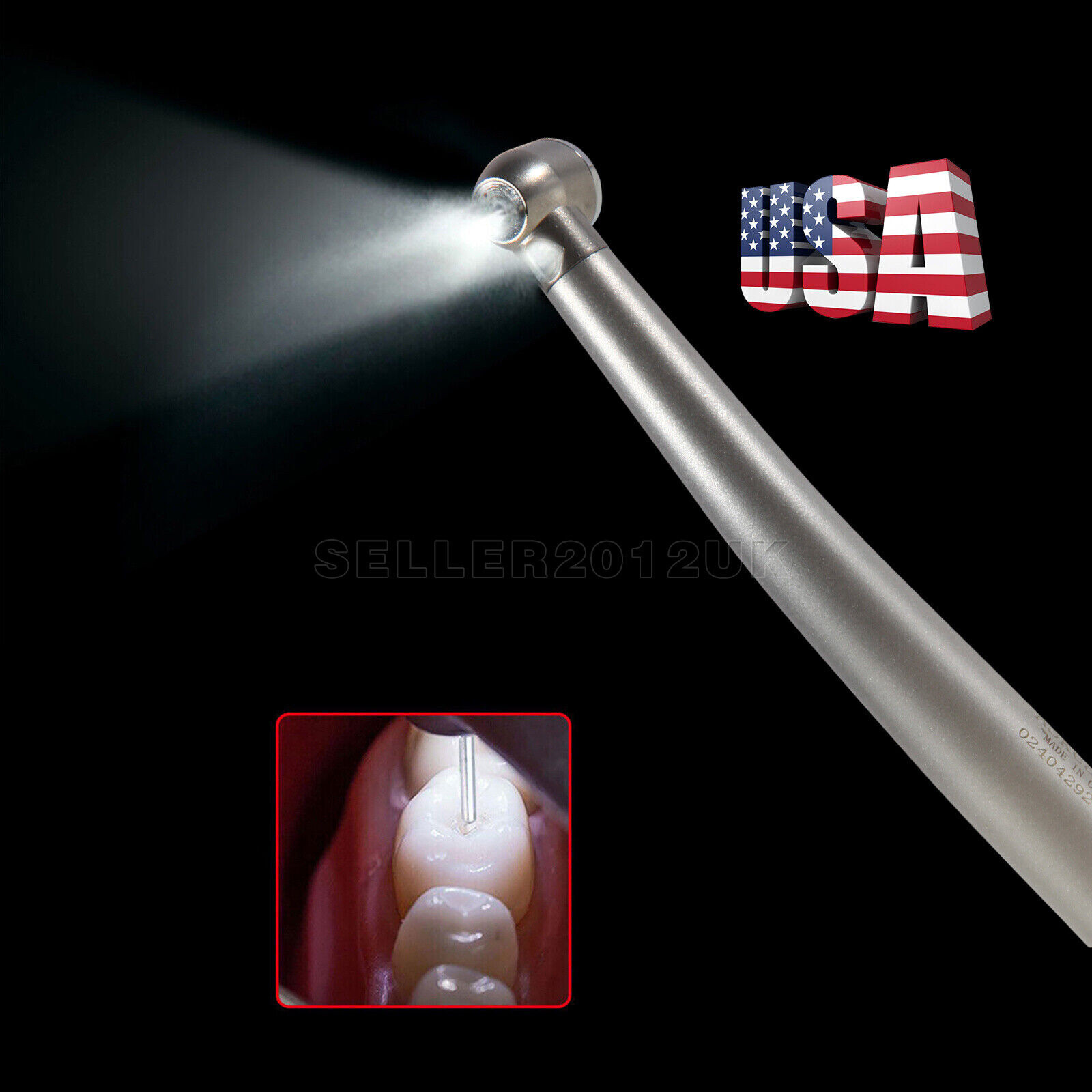 Dental High Speed Handpiece E-generator LED Fiber Optic Push 2 Hole 2-H Borden