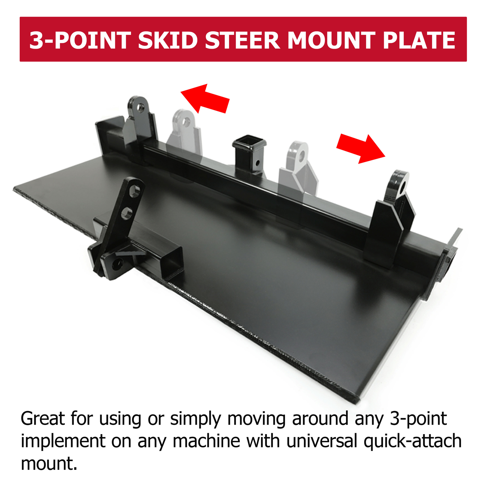3-Point Attachment Adapter Skid Steer Trailer Hitch Front Tractor Loader Case