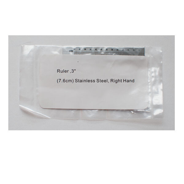 Endo Ruler stainless steel right hand 3 inch, Ruler only, no ring