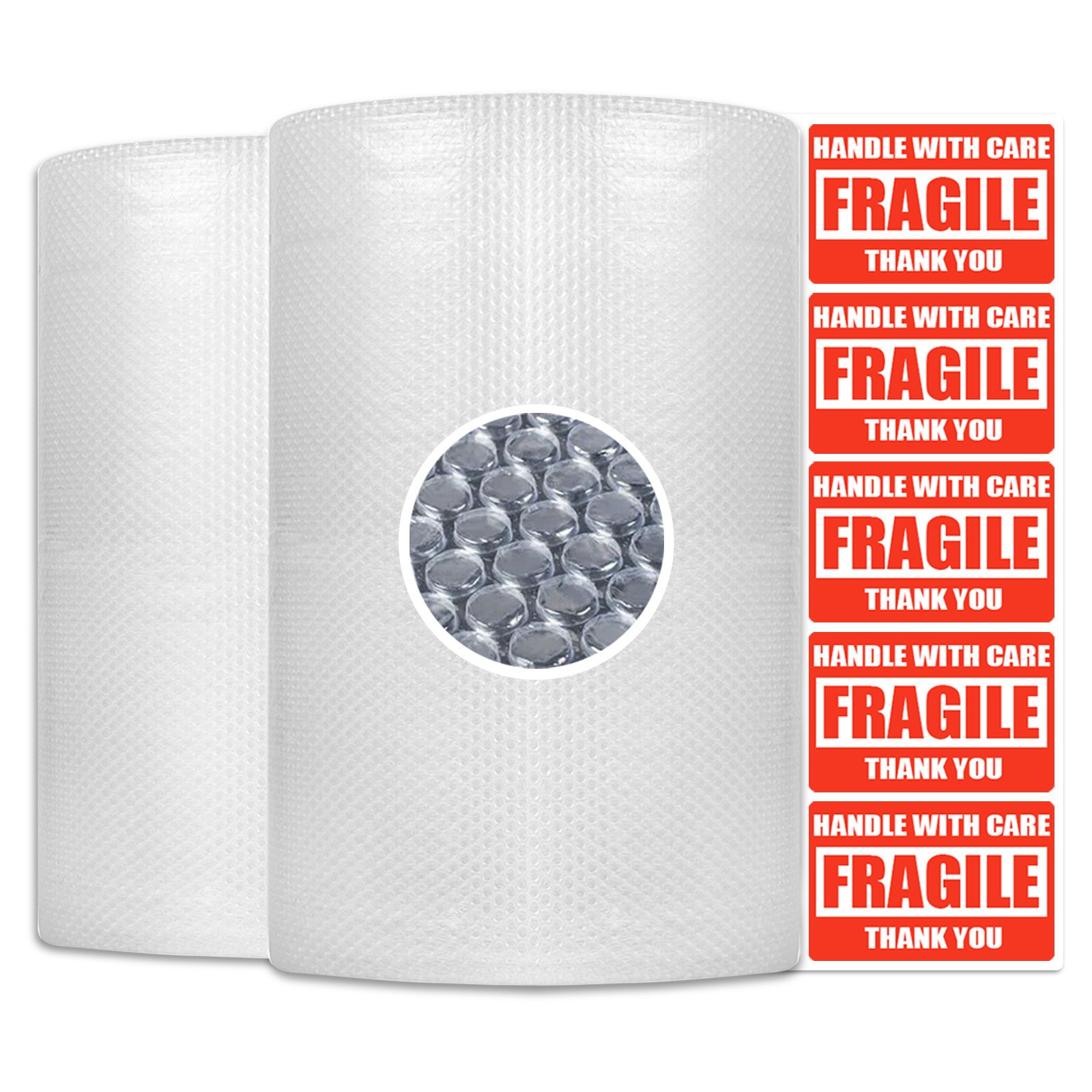 2 Rolls 3/16″ Bubble Cushion Wrap 30’x12″ Wide Each Roll Perforated Every 12″