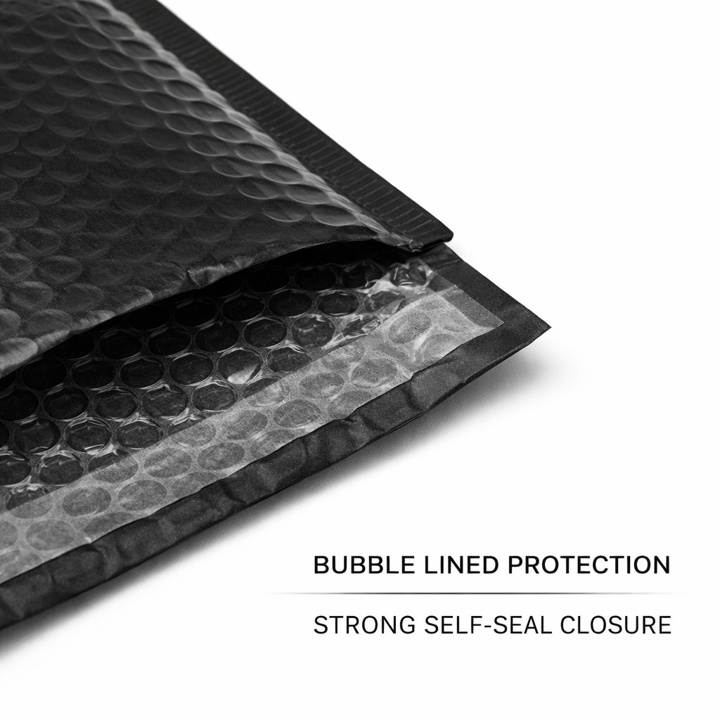 Black Poly Bubble Mailers #000 4×8 Padded Envelopes Self Seal Shipping Bags
