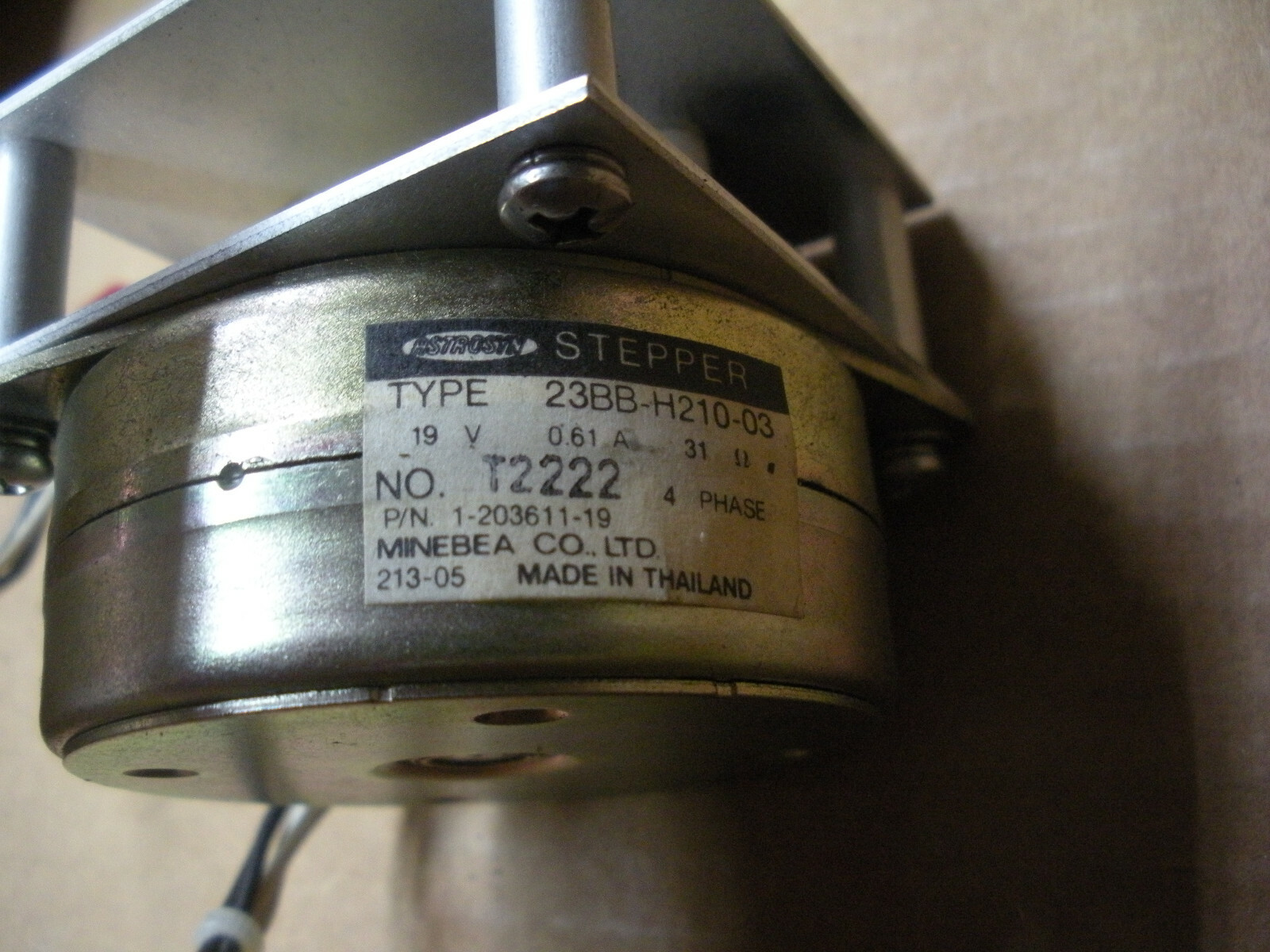 Minebea Astrosyn 23BB-H210-03 4 phase stepper motor 19V .61A Matsushita