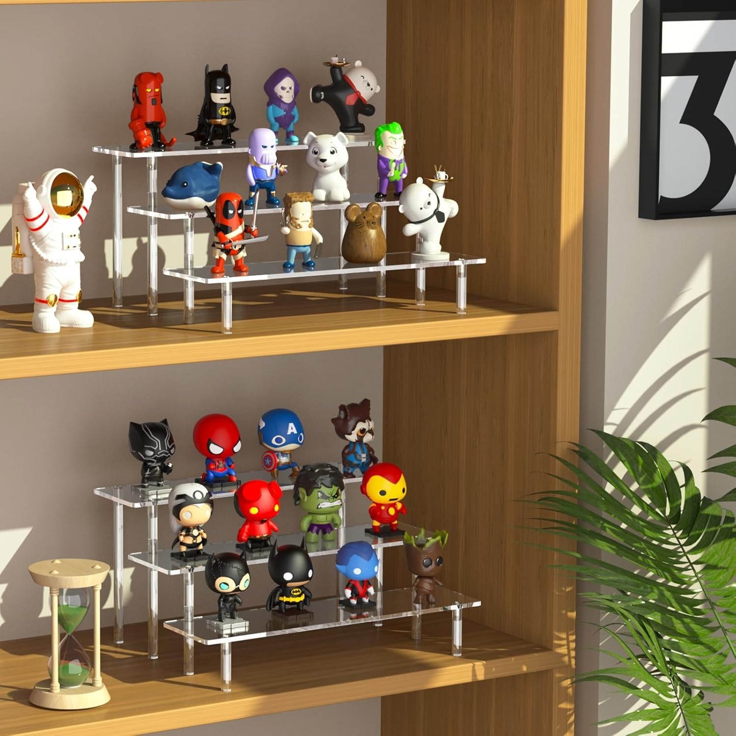 3 Tier Acrylic Display Risers Stand for Perfume, Cupcakes & Figurines