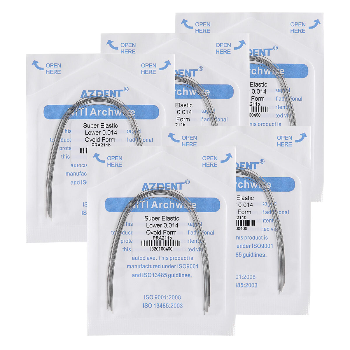 5Packs Dental Orthodontic Arch Wire Super Elastic Niti ROUND 016Lower AZDENT