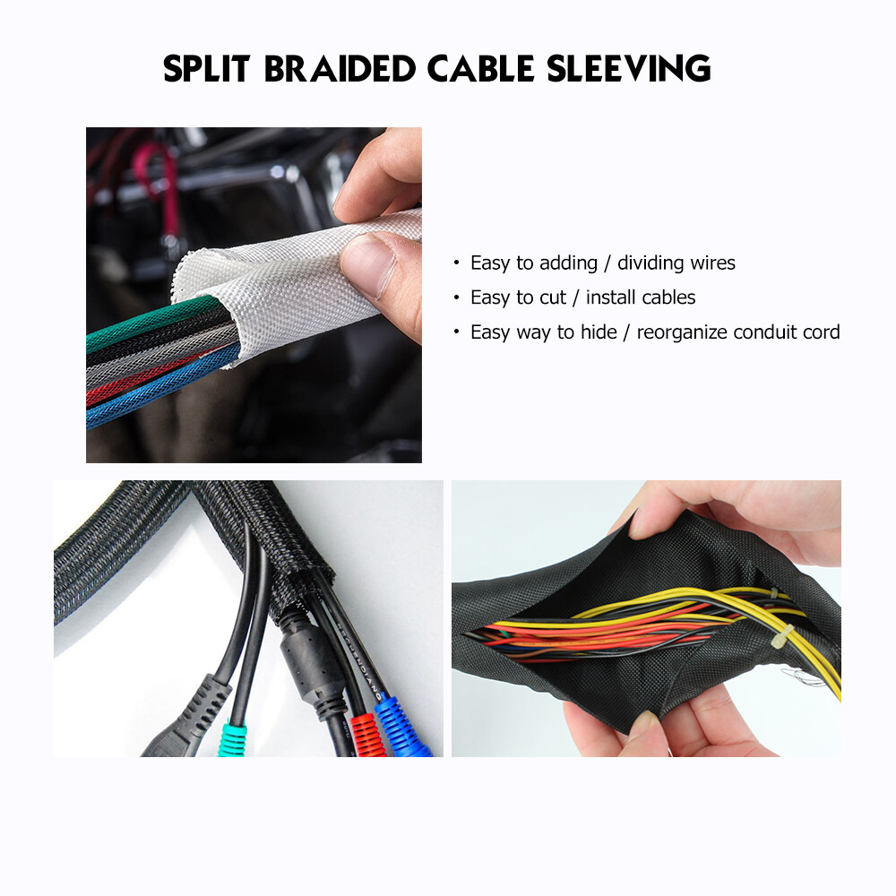 Automotive Wiring Loom Cable Sleeve Cabling Management Wire Harness Wrap Lot
