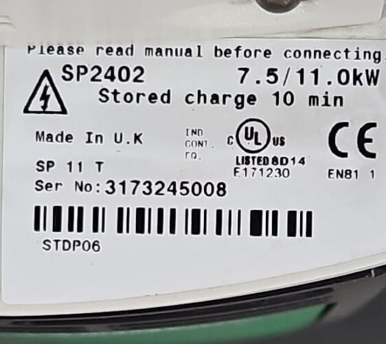 Control Techniques SP2402 Emerson Unidrive SP 7.5/11 kW. Loc1F