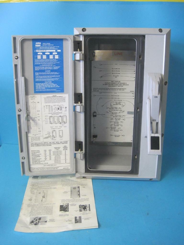 New Crouse Hinds Corrosion Resistant Enclosure Box Disconnect Switch NST1018F D