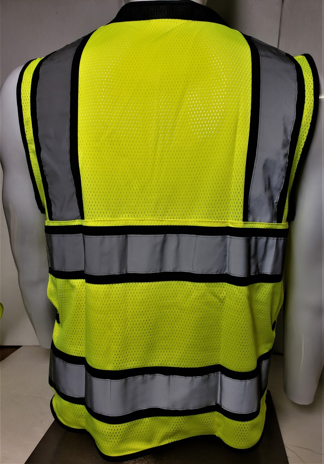 USA FLAG HIGH VISIBILITY Surveyor Two Tones Safety Vest Mesh front & back