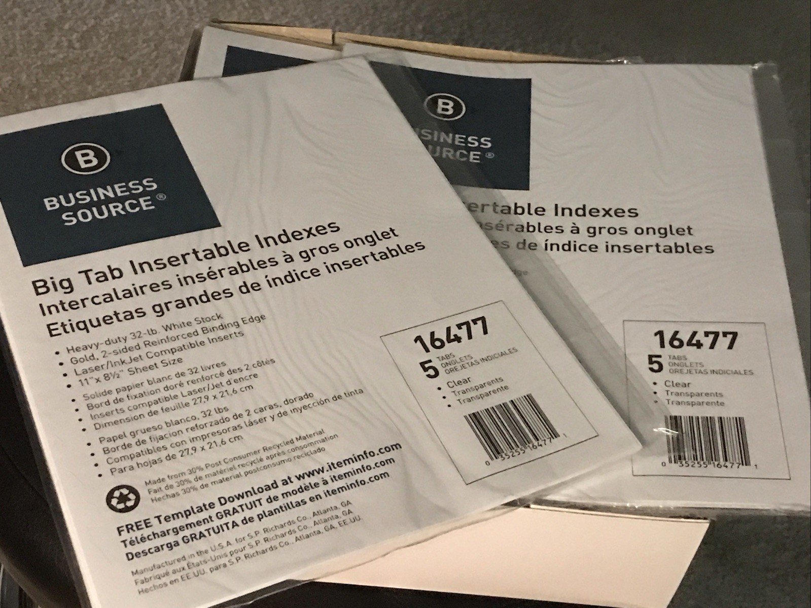 Business Source Index Divider – 5 Tab[s]/set – 8.50″ X 11″ – clear tabs.