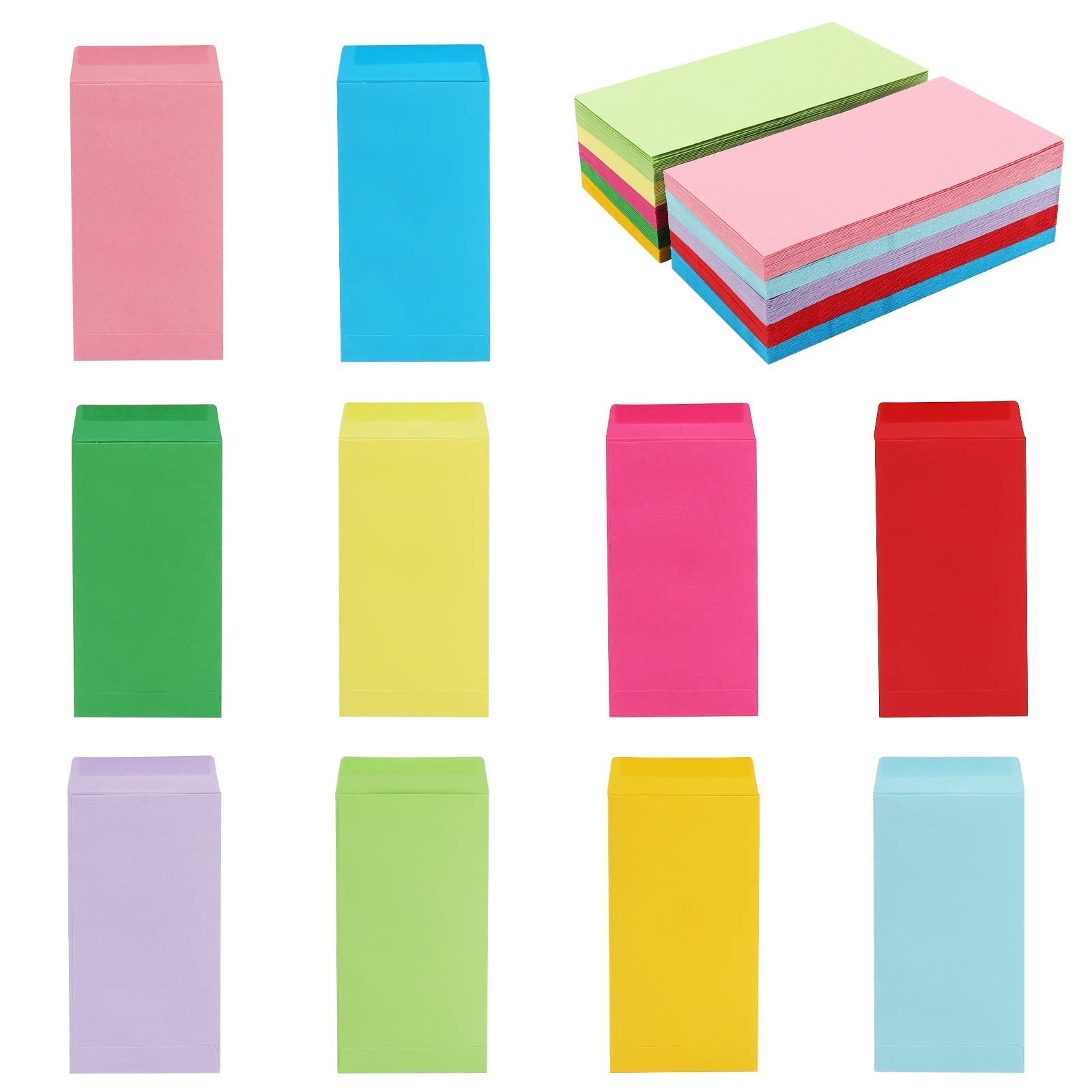 200 Pack Colorful Cash Envelopes 6.7×3.5 Fit for Envelope Money Saving Challe…