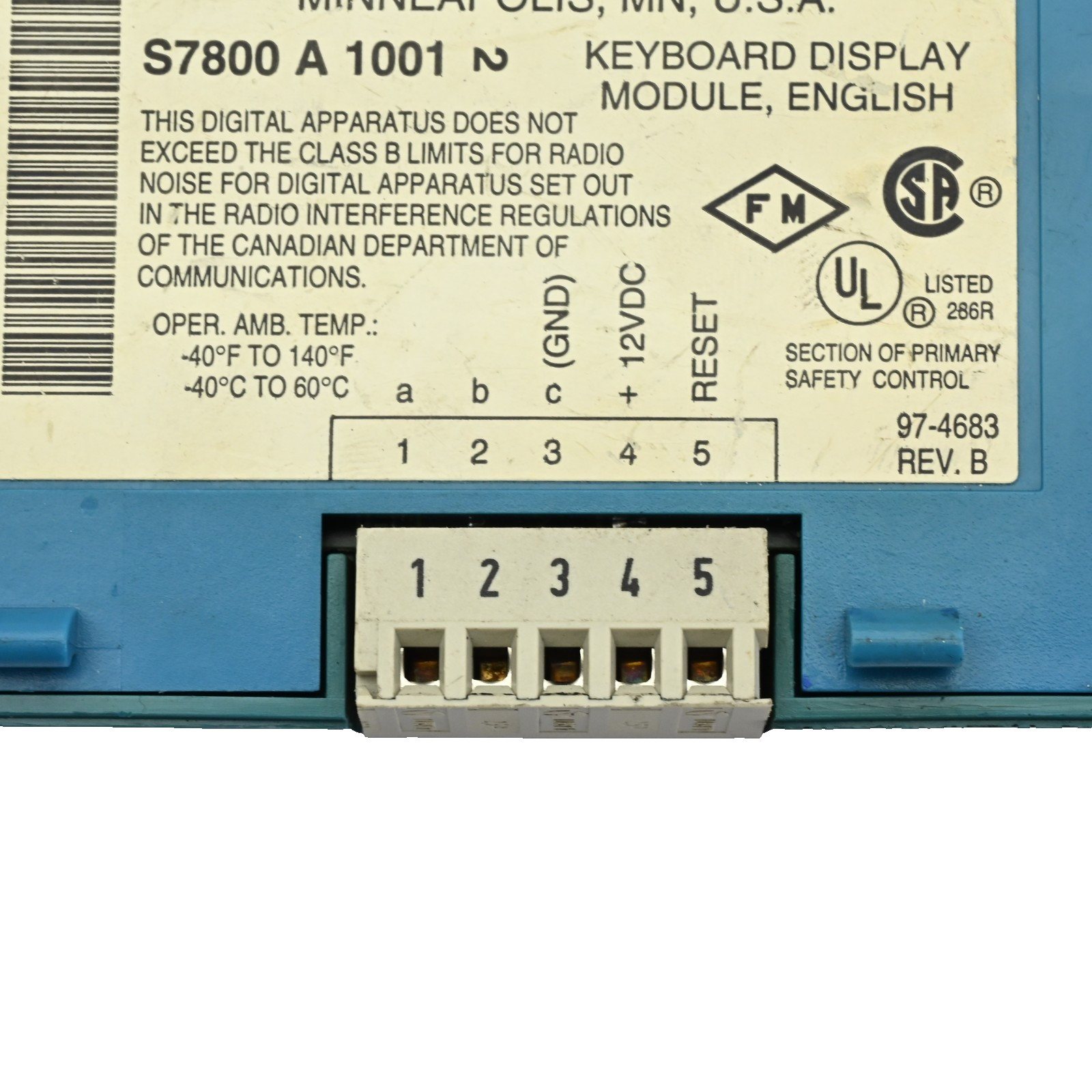Honeywell S7800A-1001 S7800A1001 Keyboard Display Module