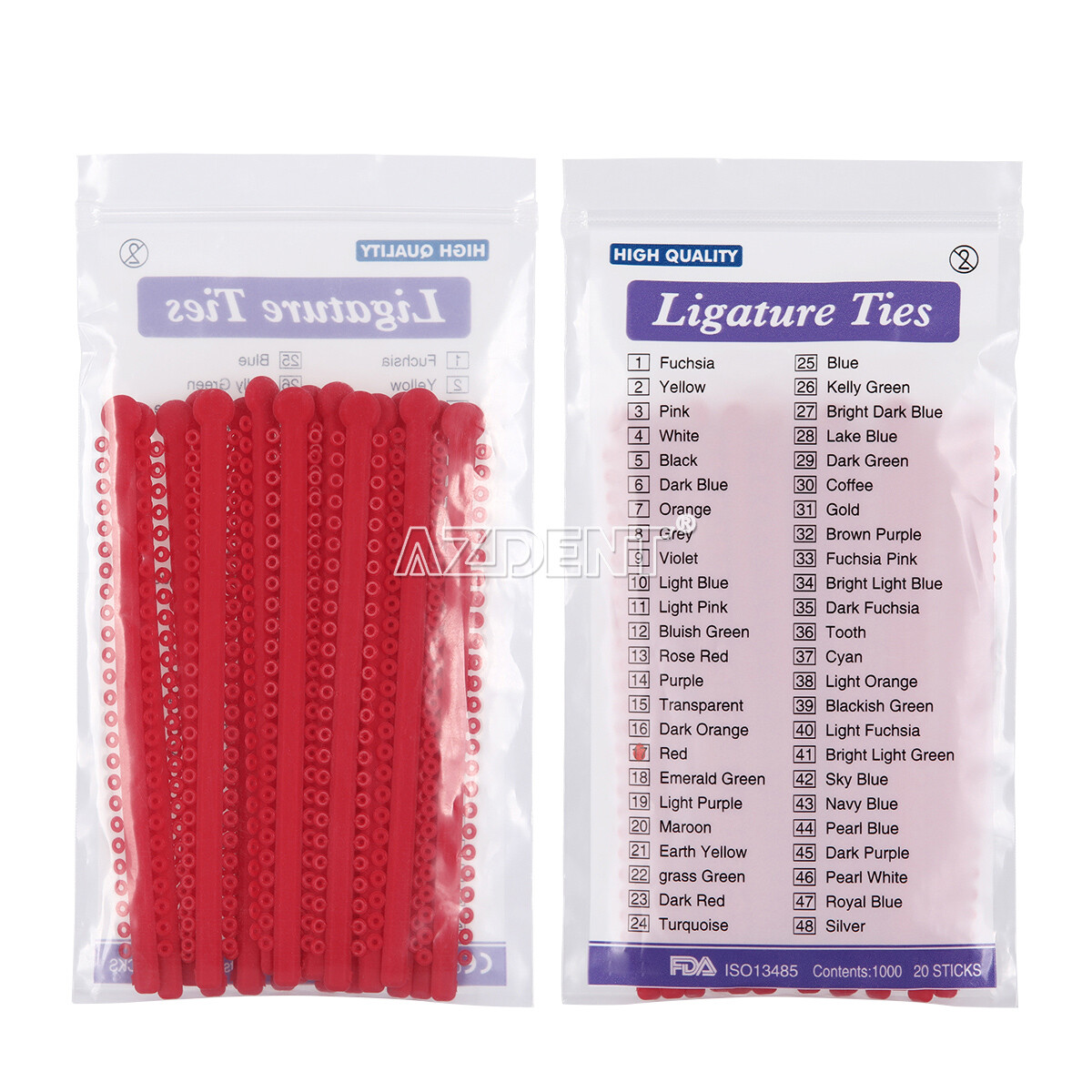 1000Pcs Dental Ortho Elastic Ligature Ties Rubber Bands 23Colours for Brackets