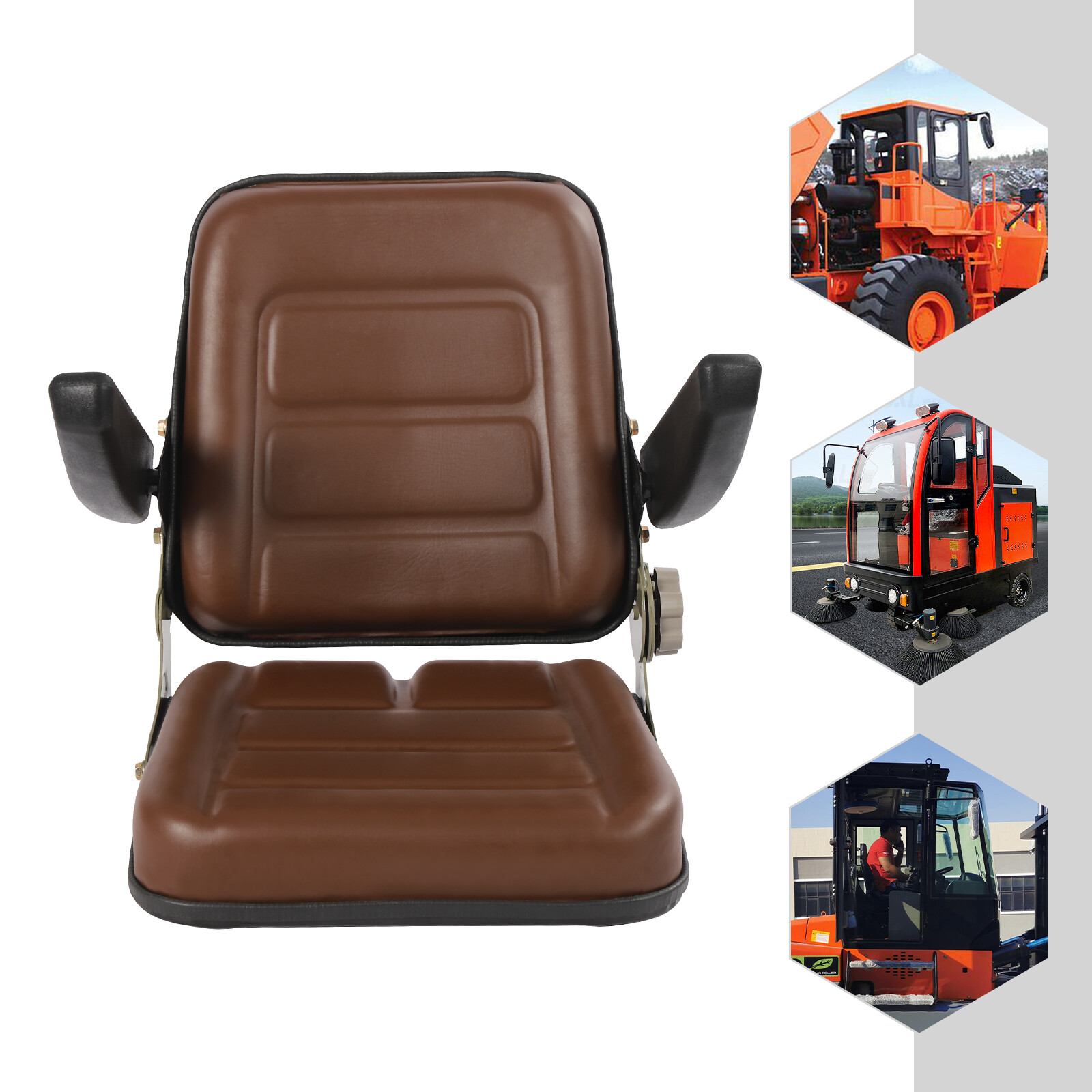 Tractor Forklift Seat SUSPENSION FORKLIFT SEAT with Adjustable Backrest+Armrest