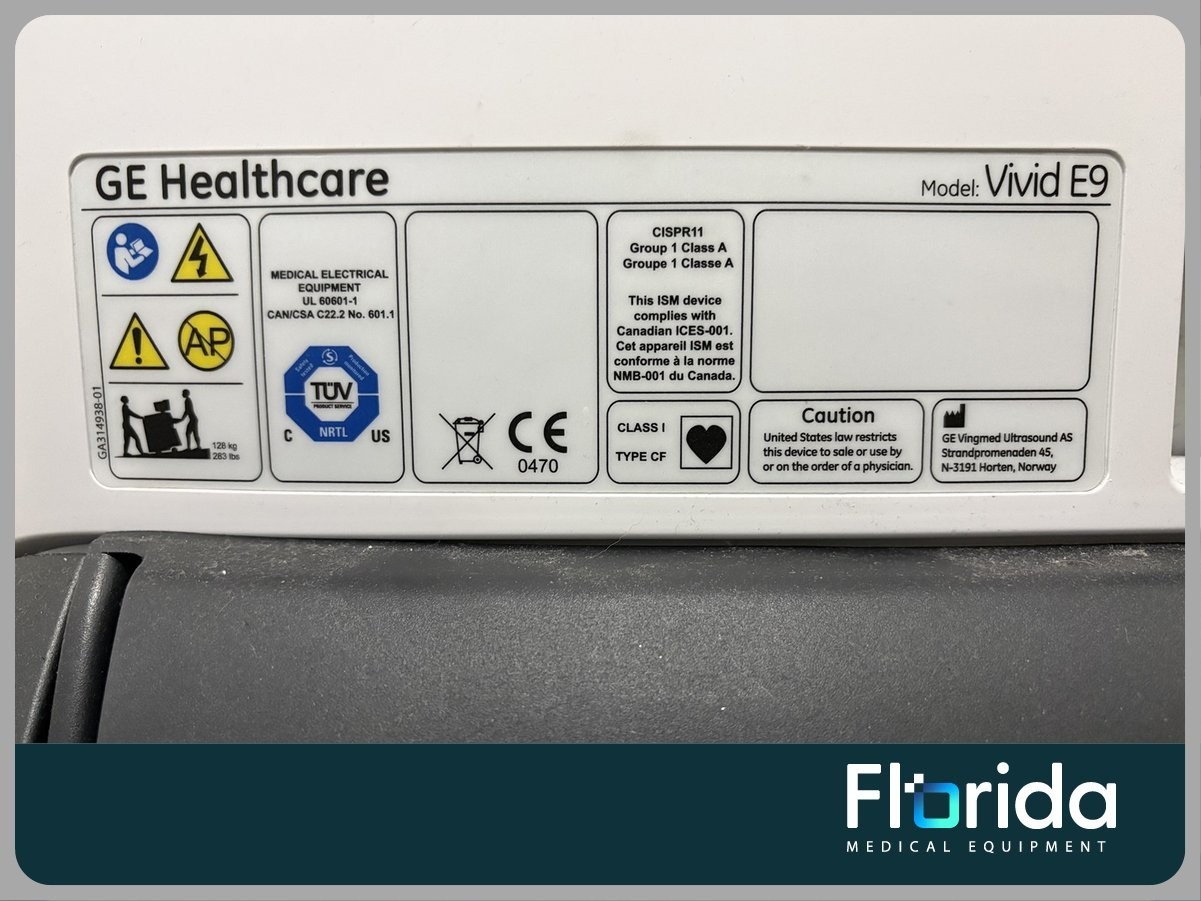 2012 GE VIVID E9 ULTRASOUND SYSTEM SOFTWARE 104.3.5 fully tested 60 days wrty+