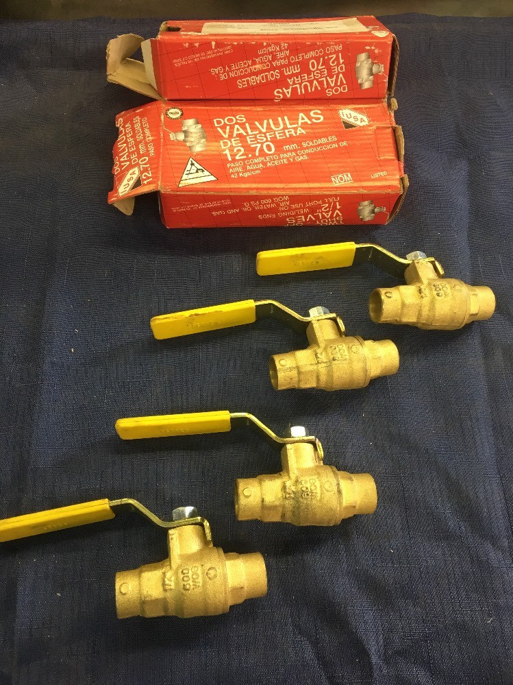 Lot Of 4 IUSA Lead Free 1/2″ sweat full port ball valve Made In Mexico