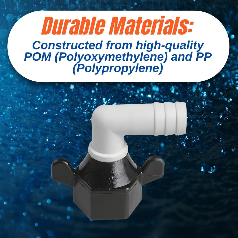 SEAFLO 1/2″ FNPT x 1/2″ Barb Angled Pump Fittings 10-Pack SHURFLO Fit