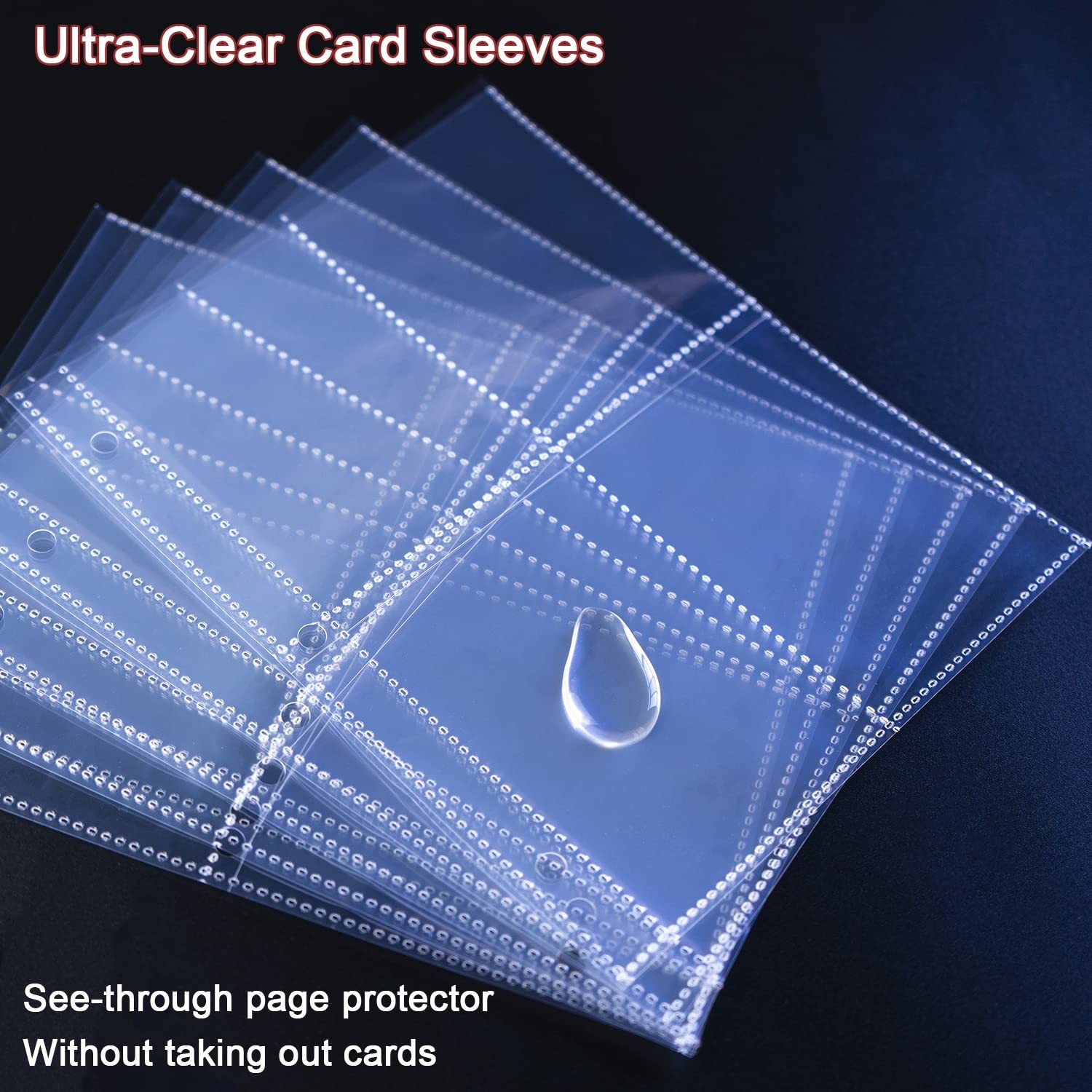 50 Pack 400 Pockets 2.5×3.5 Trading Card Sleeves,A5 Binder 4 Pocket Card Sleeves