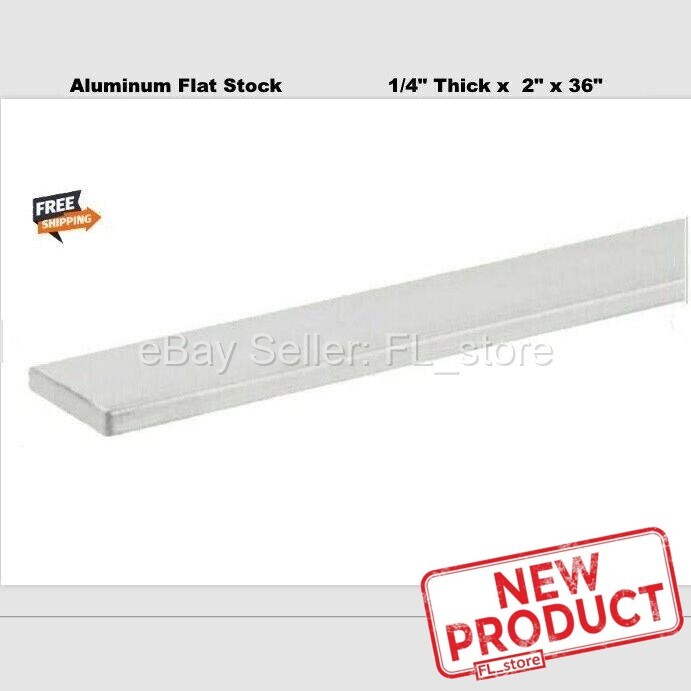 Aluminum Flat Stock 1/4″ x 2″ x 3 Feet Unpolished Alloy 6061 Bar 36 Inch Long