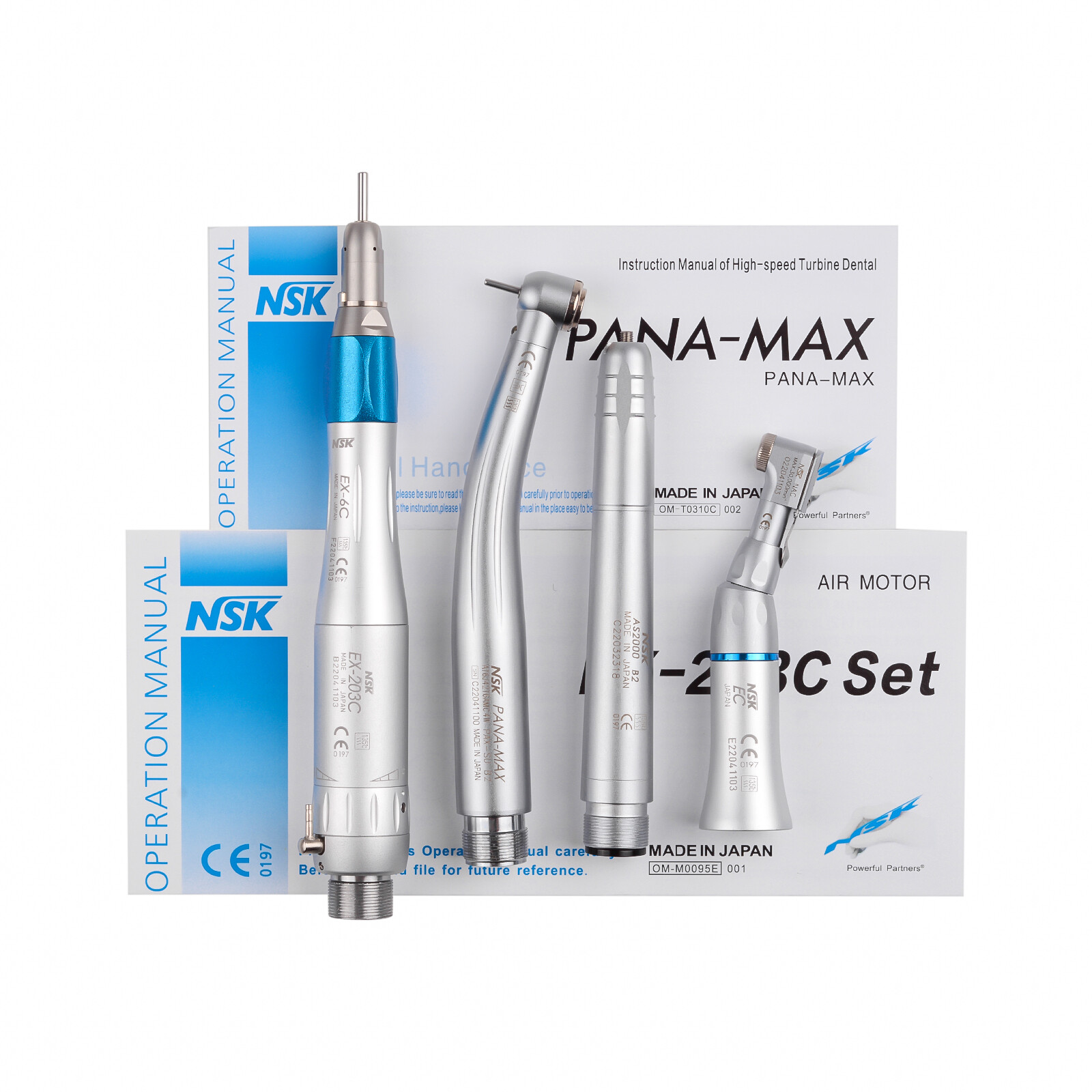 NSK Type Dental PANA MAX LED High Speed Handpiece+Air Scaler+EX203C Low Speed US