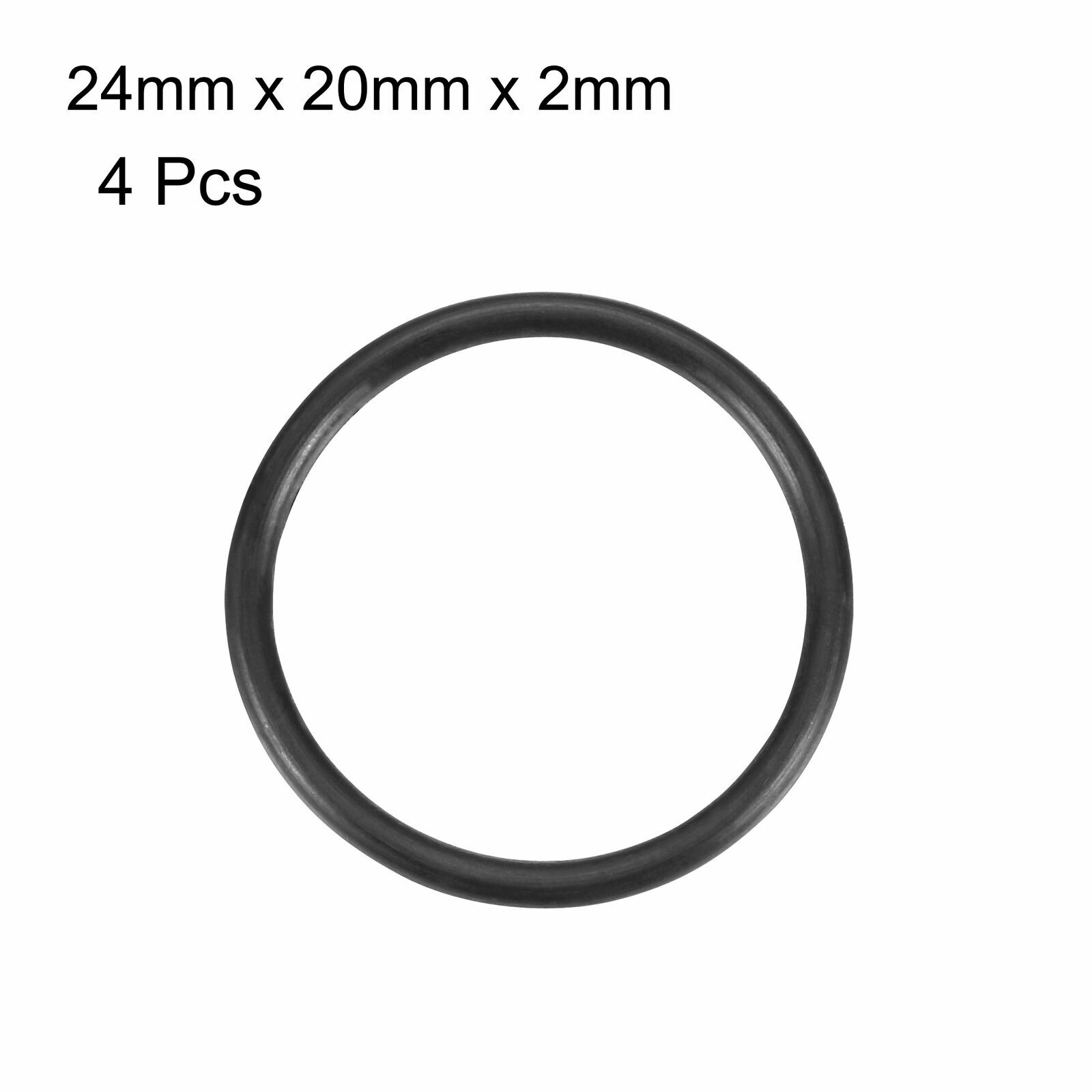 4pcs 24x2mm Size Mechanical Rubber O-Ring Oil Seal Seals Black